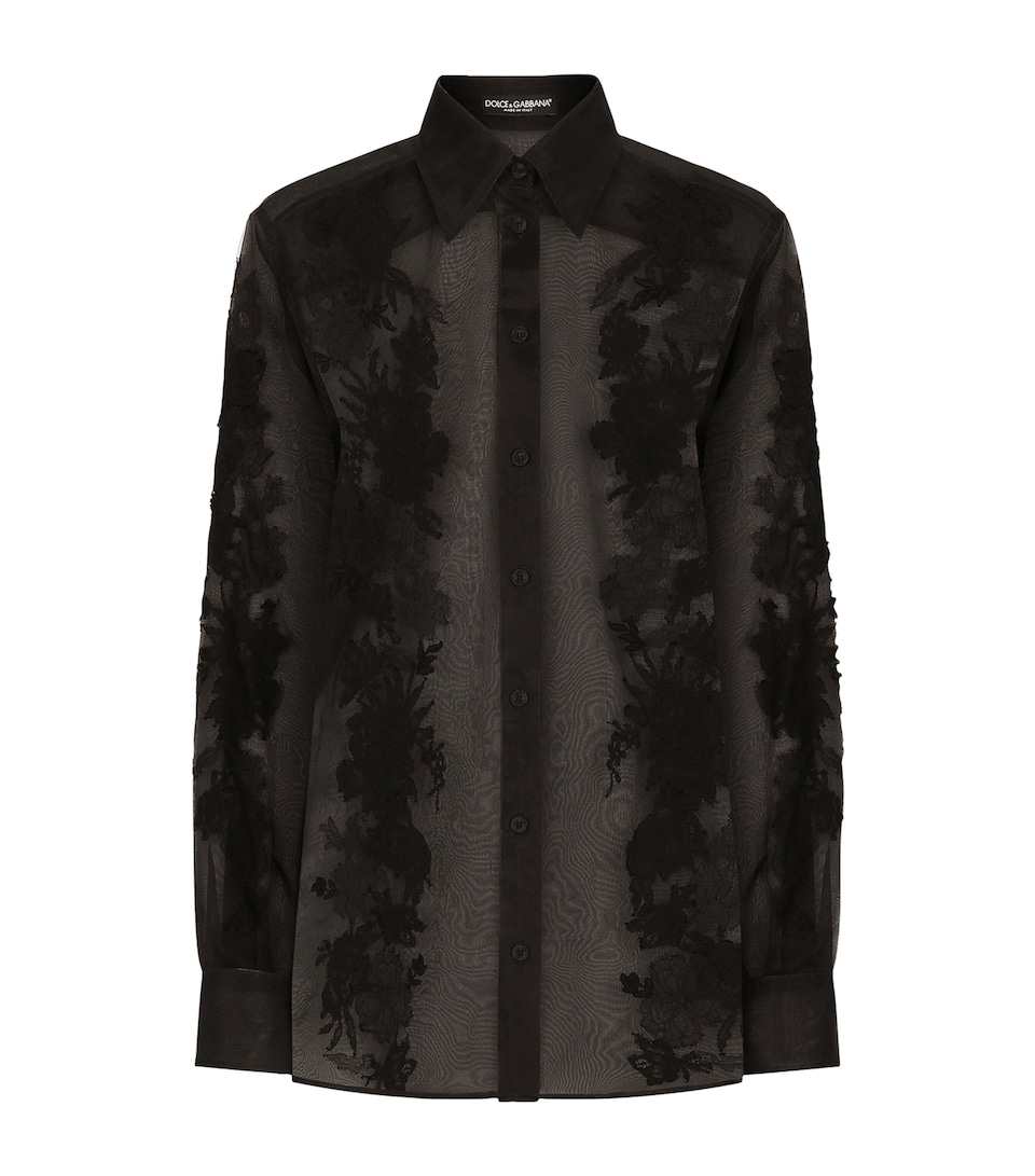 Silk-Blend Lace Shirt