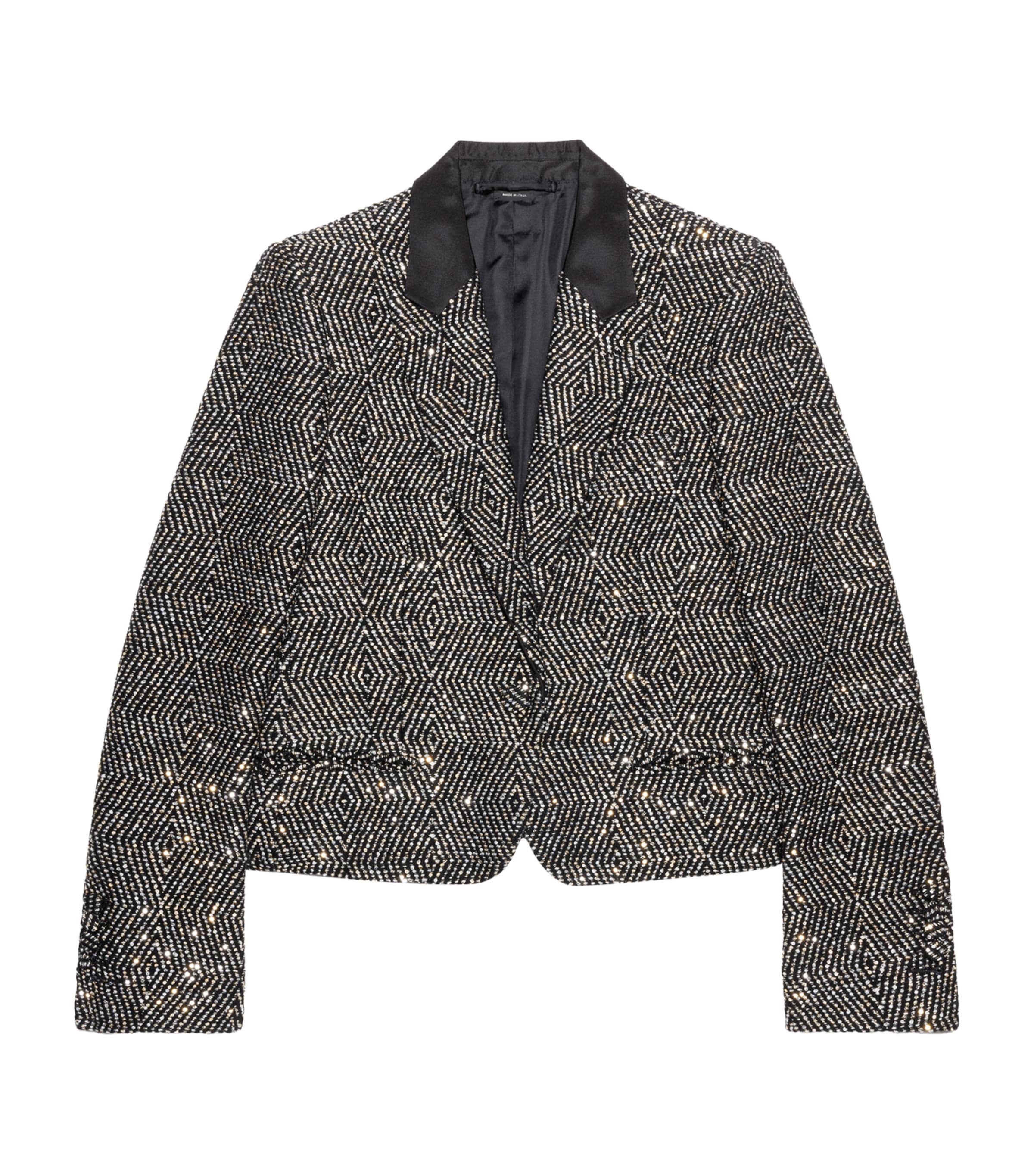 TOM FORD Womens Tweed Sequinned Cropped Blazer Ynd