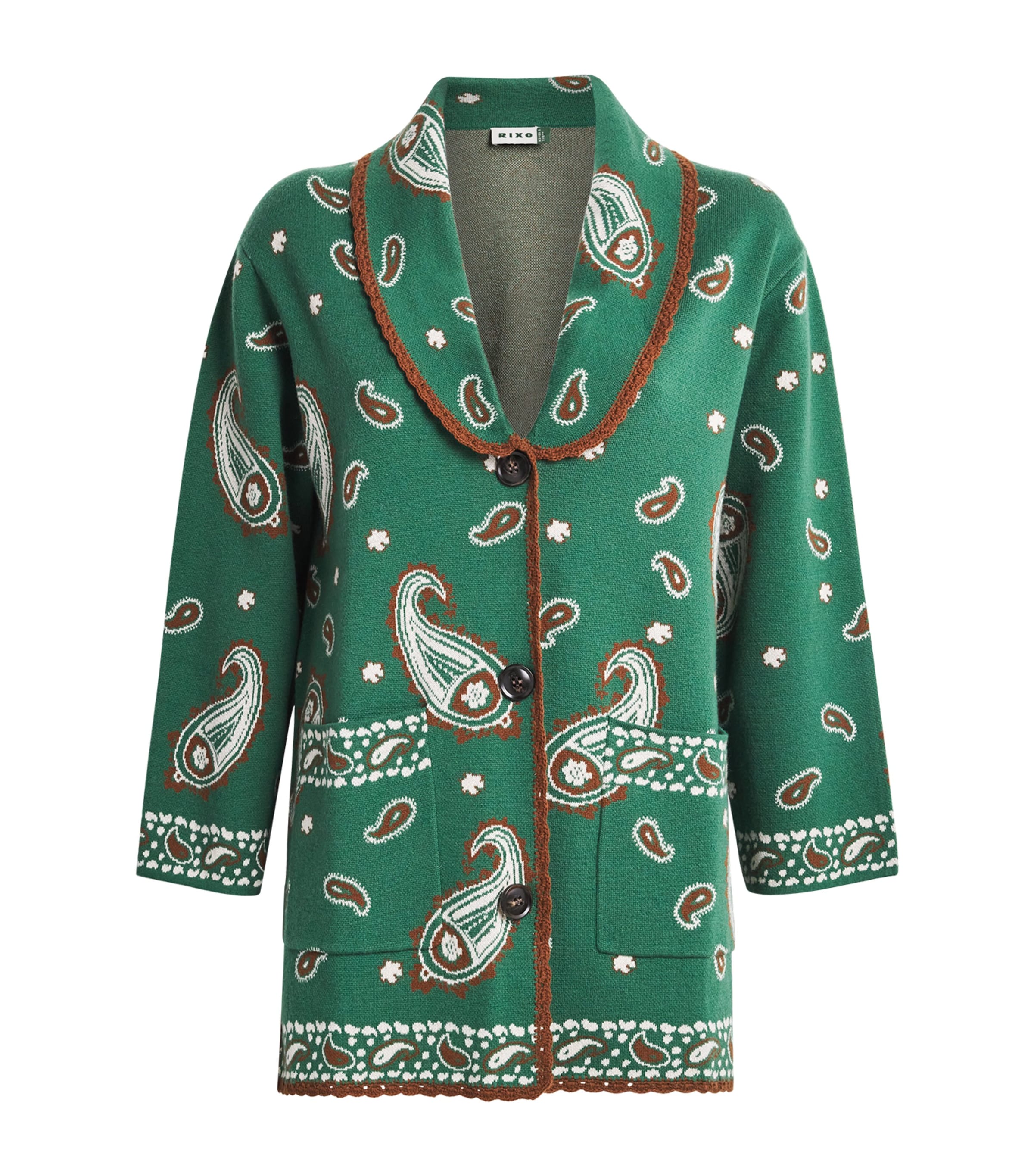Wool-Blend Paisley Morla Cardigan
