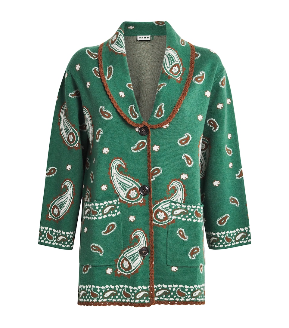 Wool-Blend Paisley Morla Cardigan
