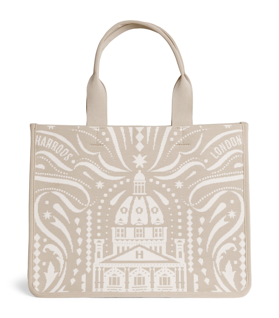 Harrods Medium Knights of Brompton Tote Bag Multi Print