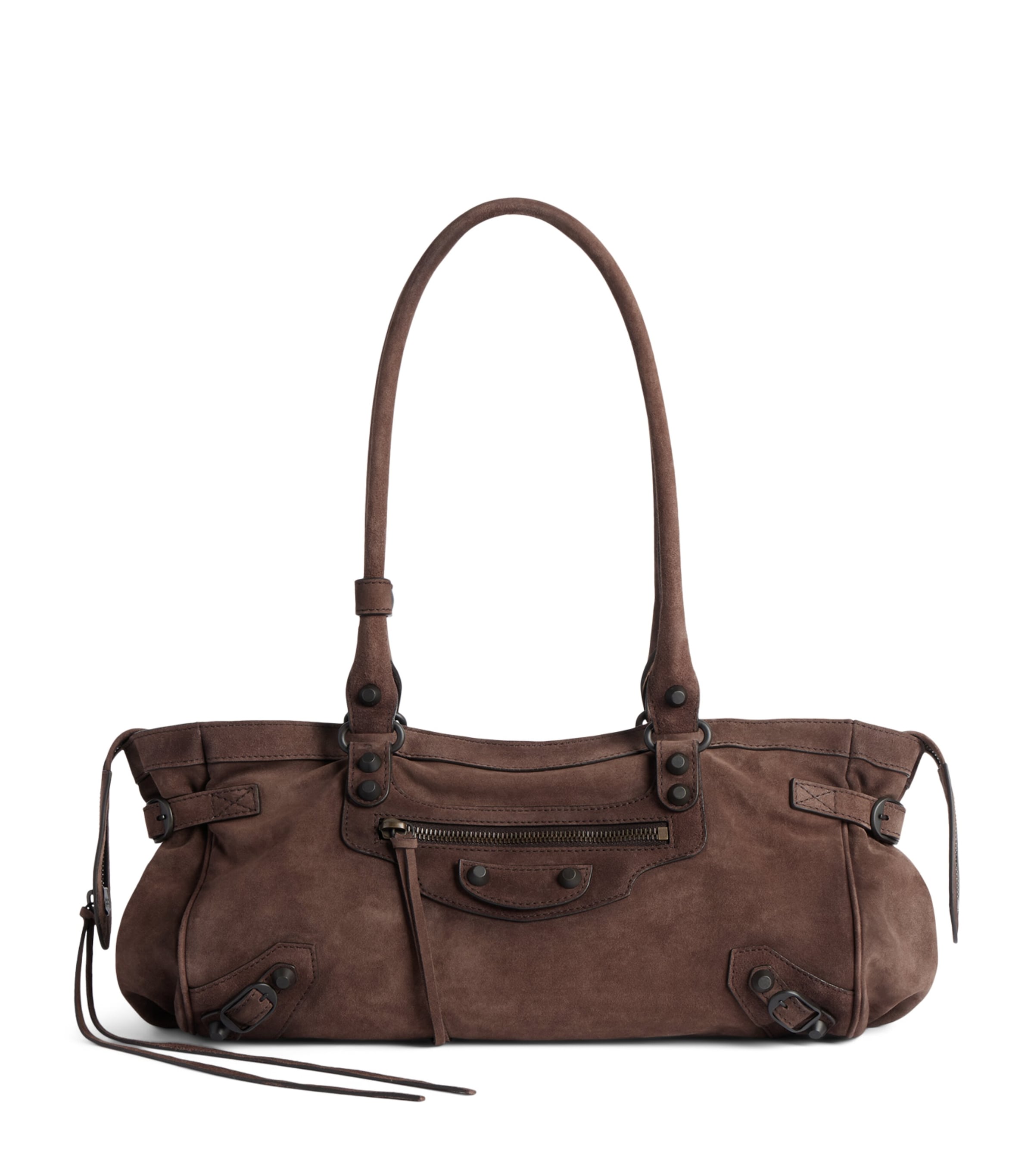 Balenciaga Suede Le City East West Shoulder Bag