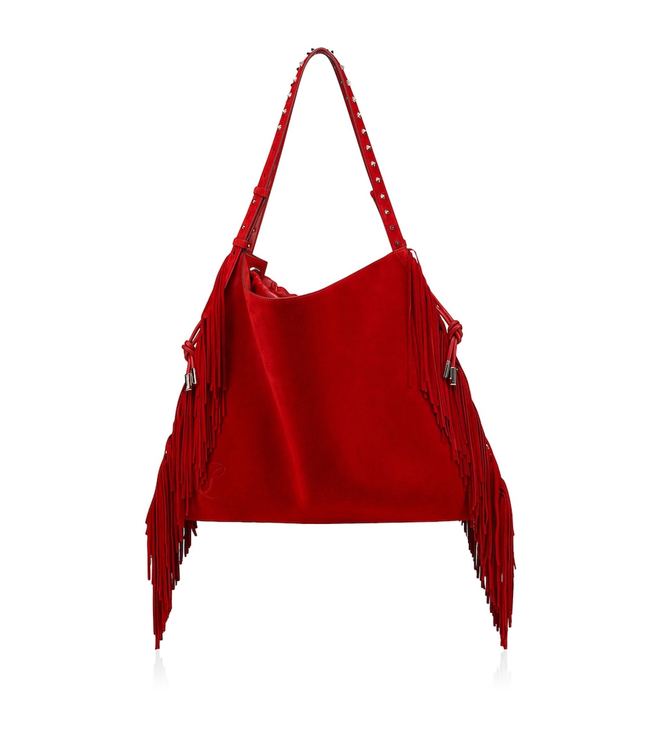 Baggy Suede Fringed Tote Bag