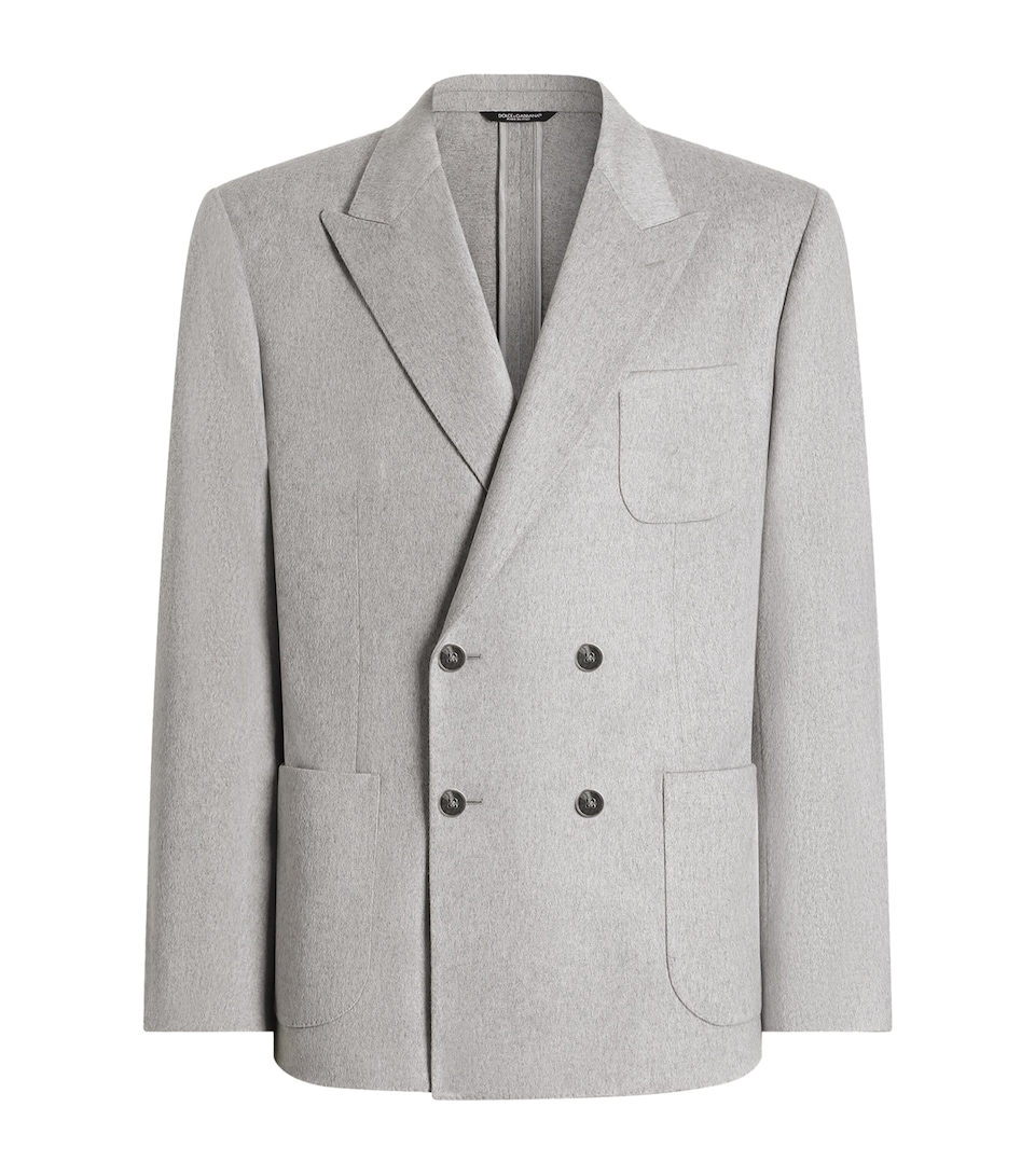 Dolce&Gabbana Mens Virgin Wool Double-Breasted Jacket Melange Grey