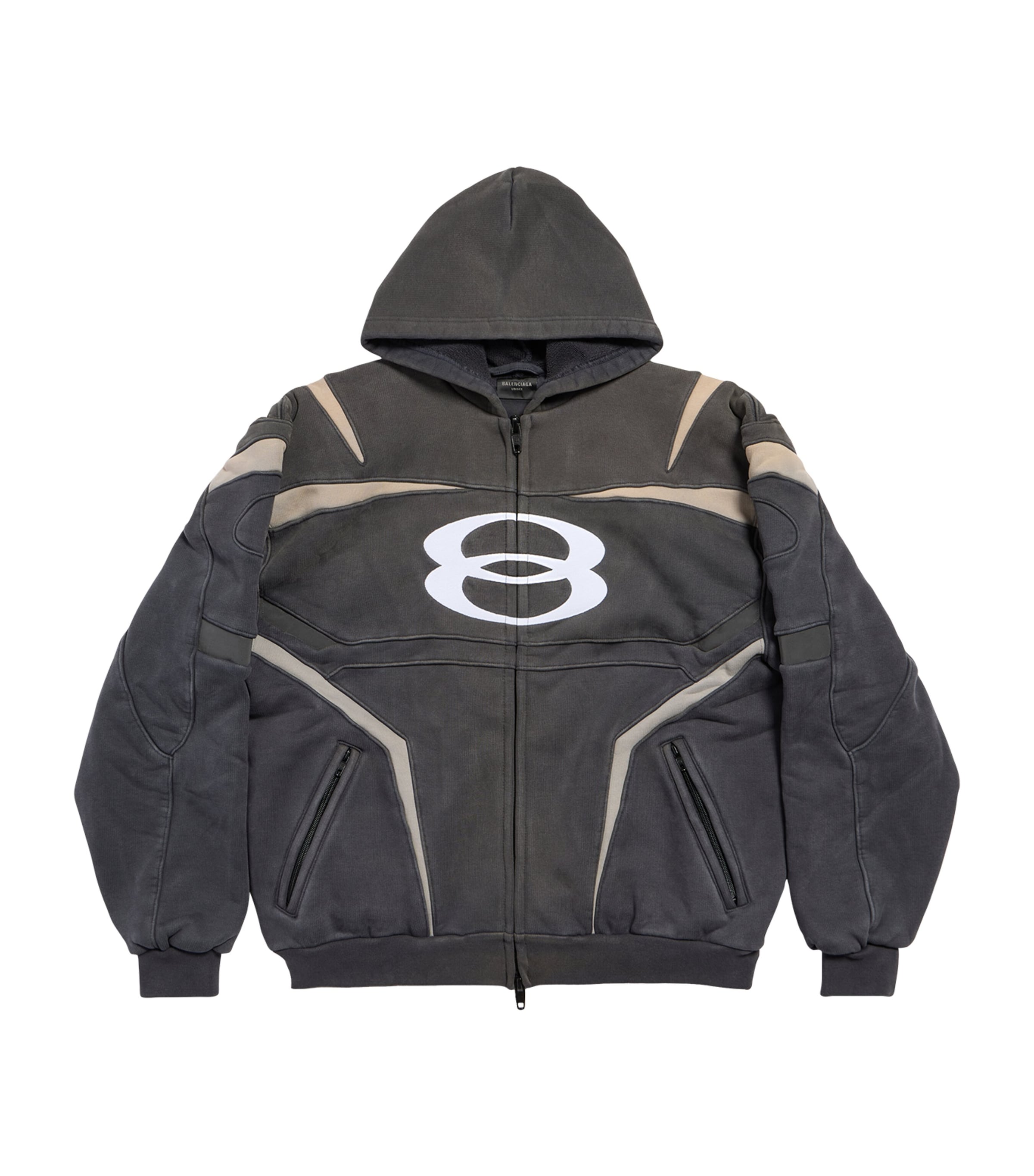 送料込+BALENCIAGA+Human Being Shifted ジップアップ Hoodie BALENCIAGA】Human Being Shifted ジップアップ Hoodie
