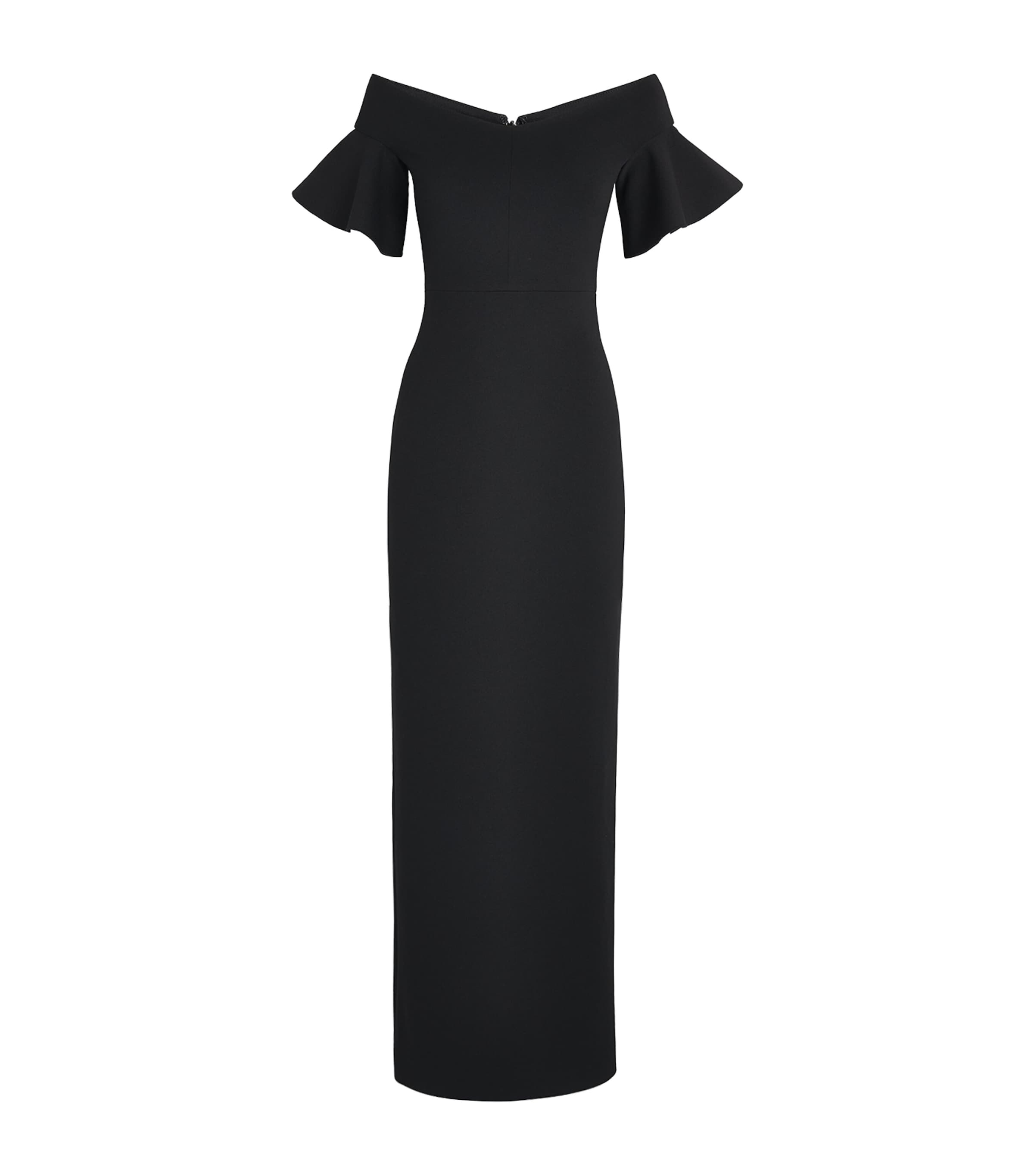 Solace London Womens Off-The-Shoulder Cielo Gown Black