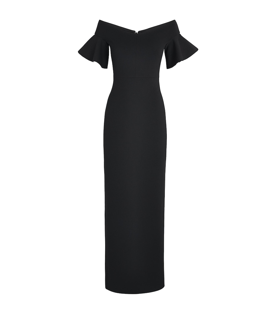 Solace London Womens Off-The-Shoulder Cielo Gown Black
