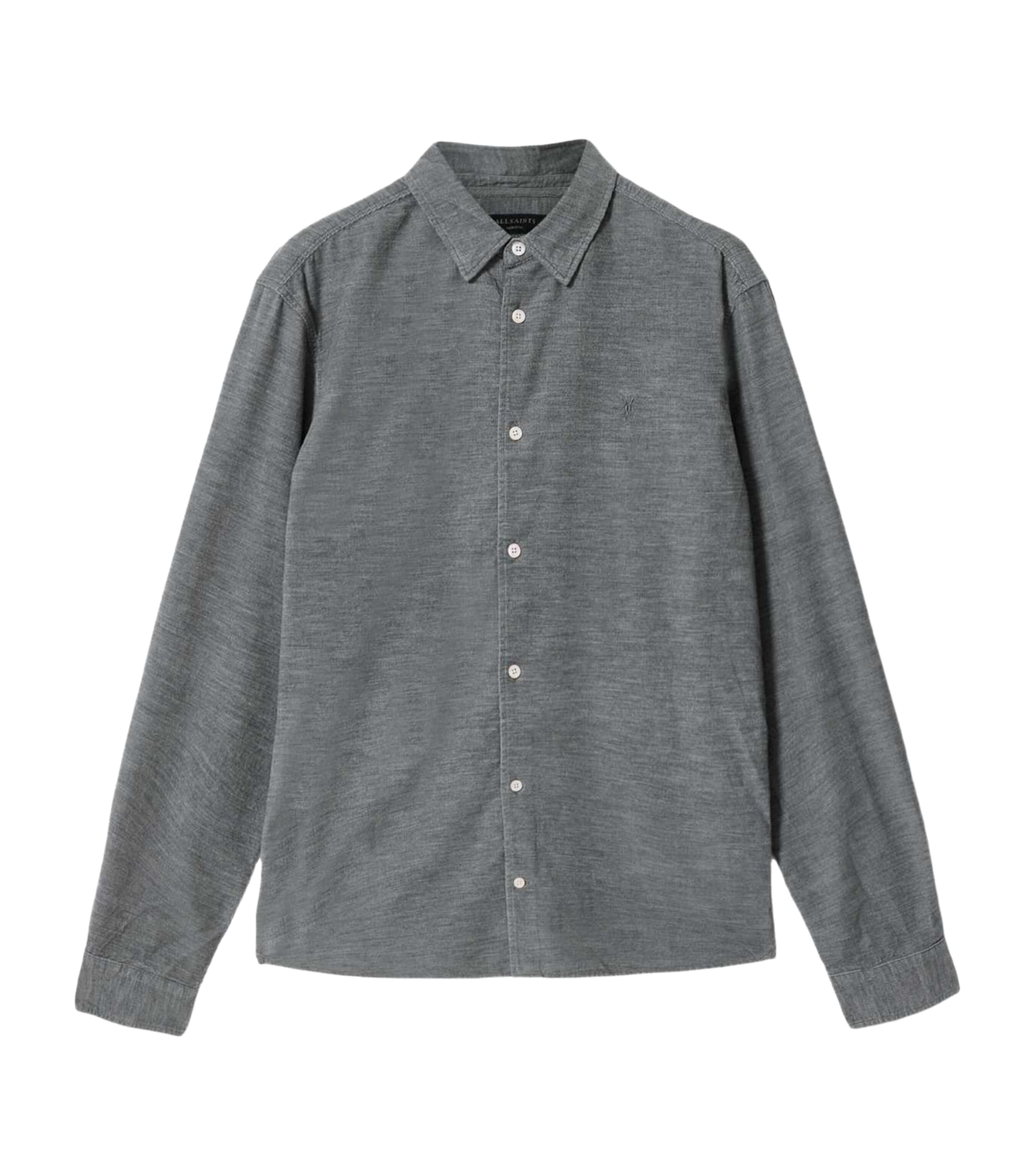 AllSaints Mens Organic Cotton Lorella Shirt Light Grey