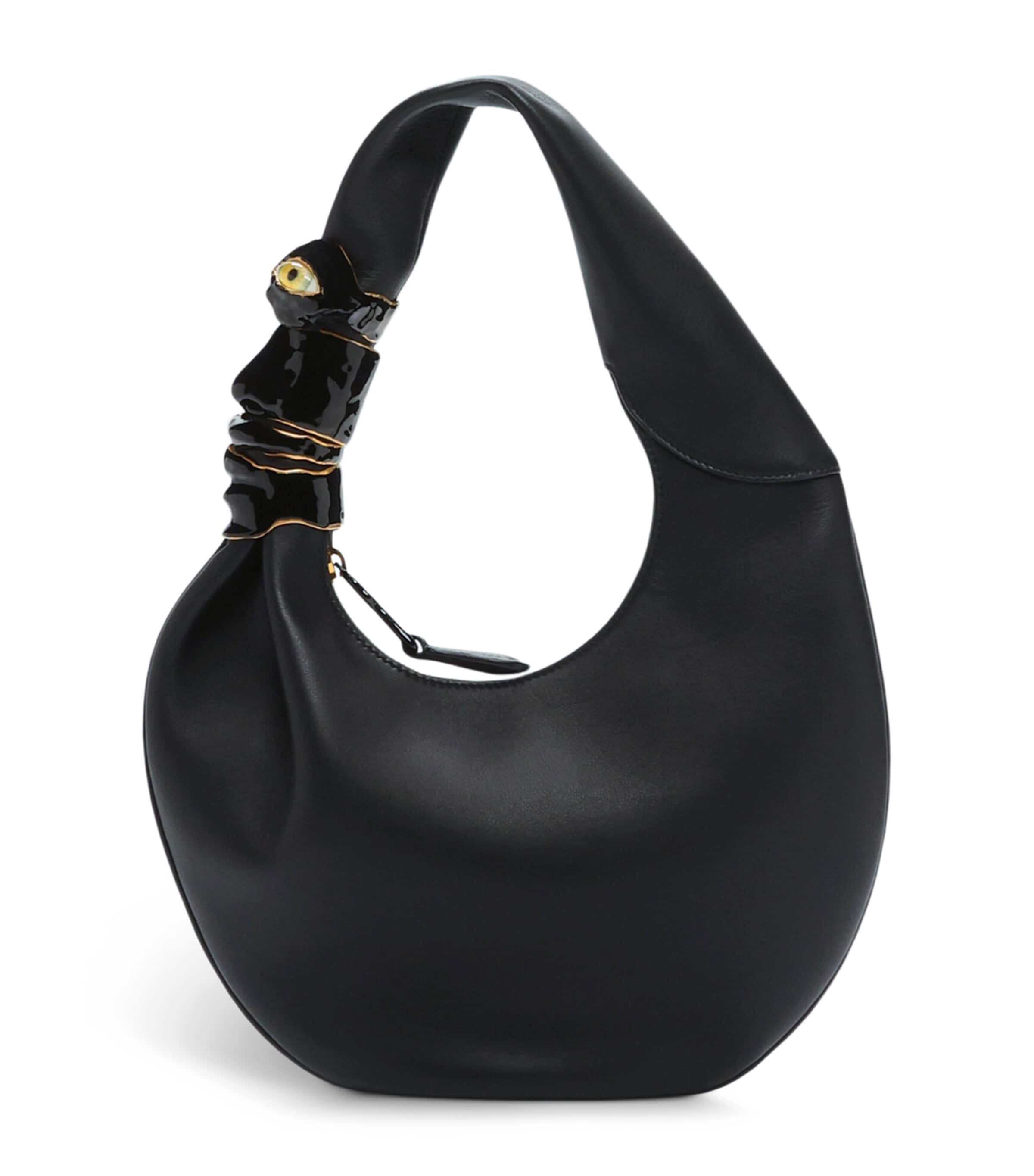 Schiaparelli Small Calfskin Soufflé Shoulder Bag Black