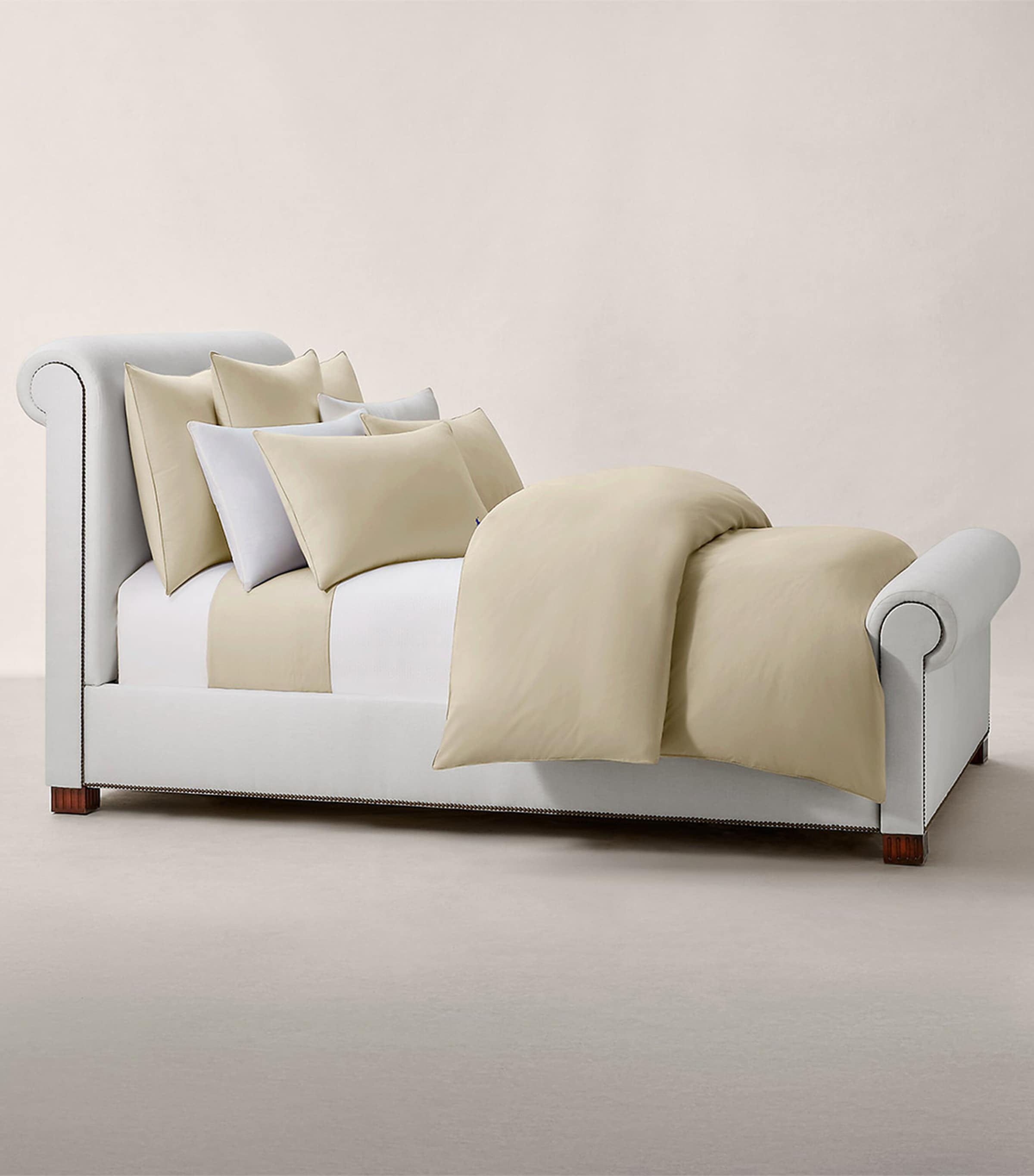 Ralph Lauren Home Cotton Player Euro King Fitted Sheet (160cm x 200cm) Paleoak