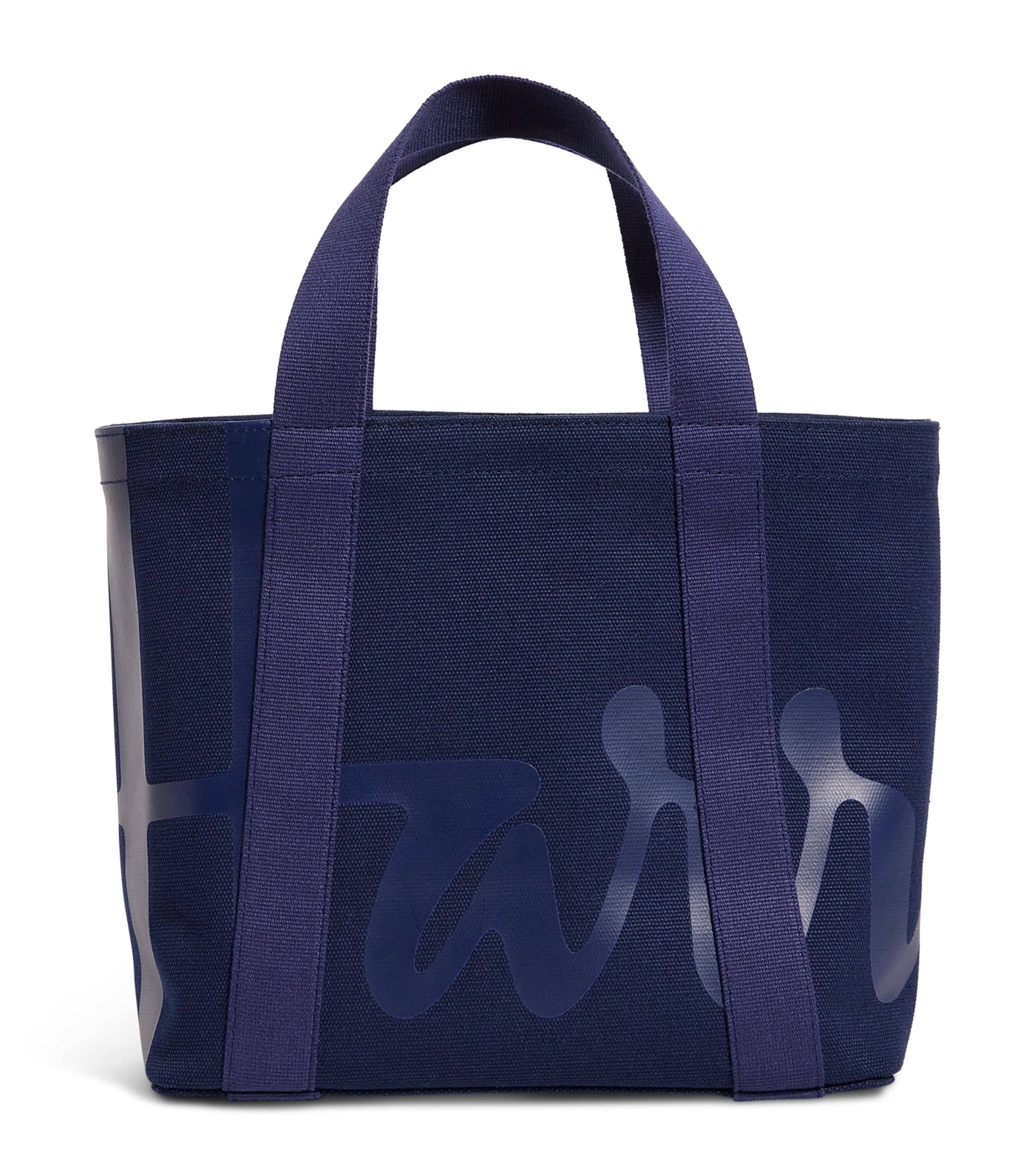 Harrods Mini Cotton Logo Tote Bag Navy