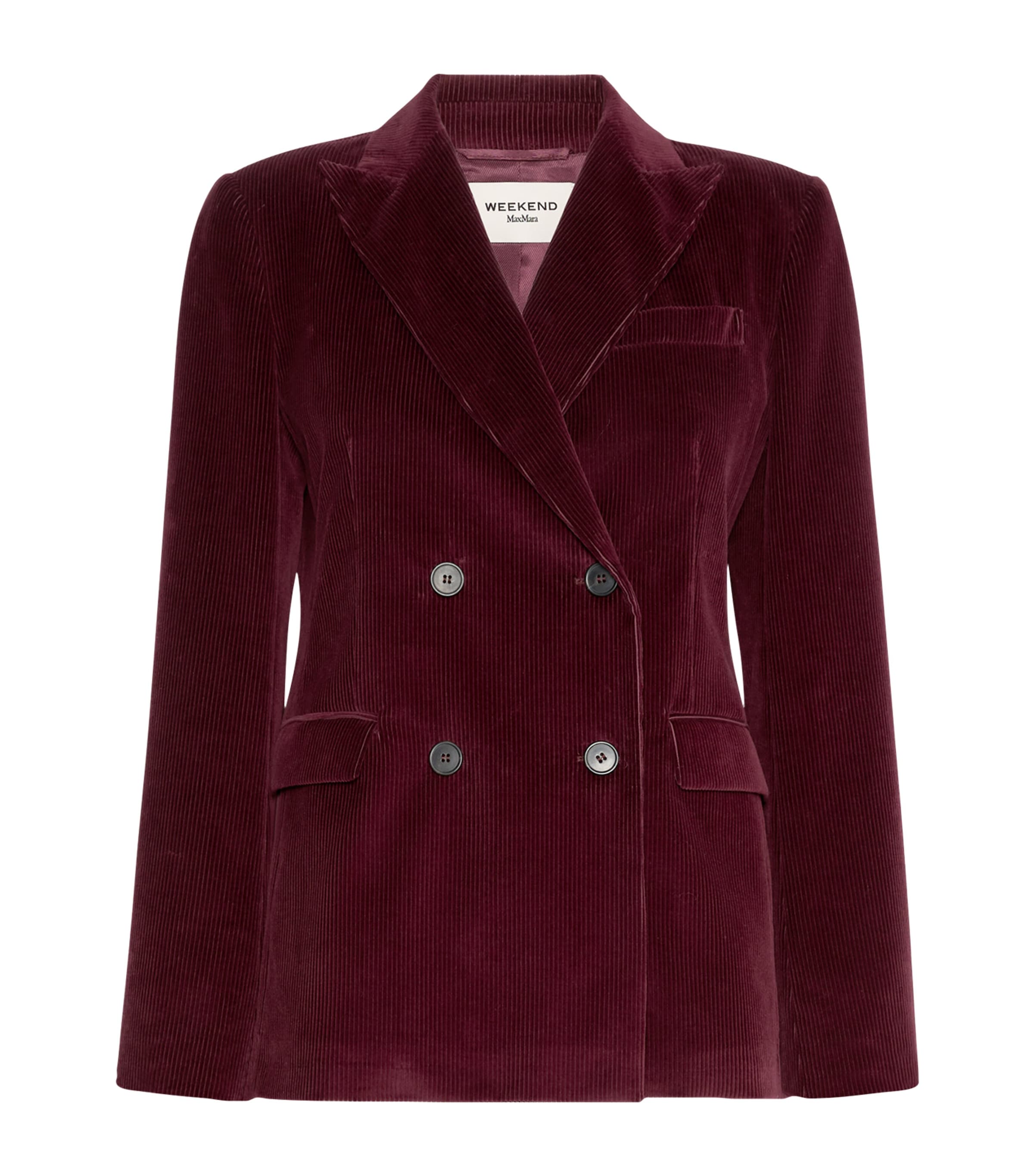 Weekend Max Mara Womens Cotton Double-Breasted Blazer Bordeaux