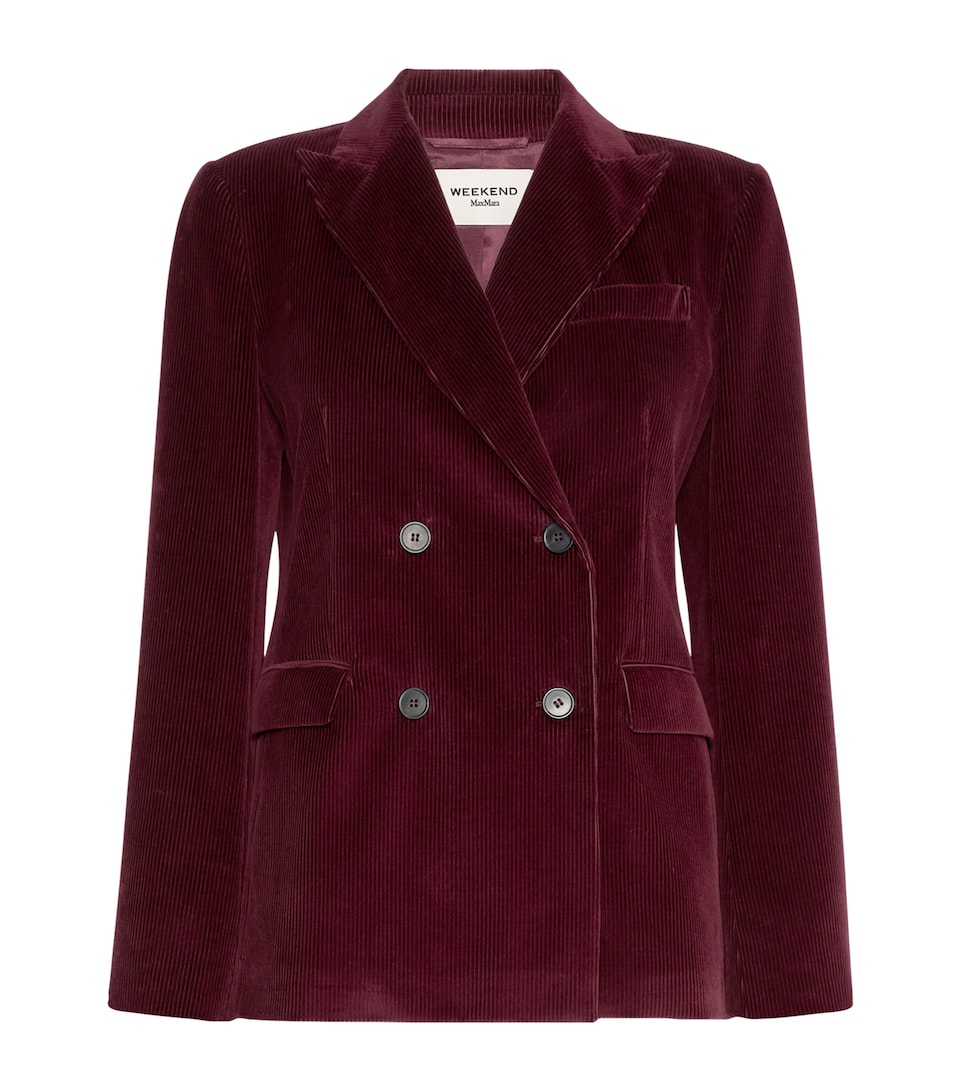 Weekend Max Mara Womens Cotton Double-Breasted Blazer Bordeaux