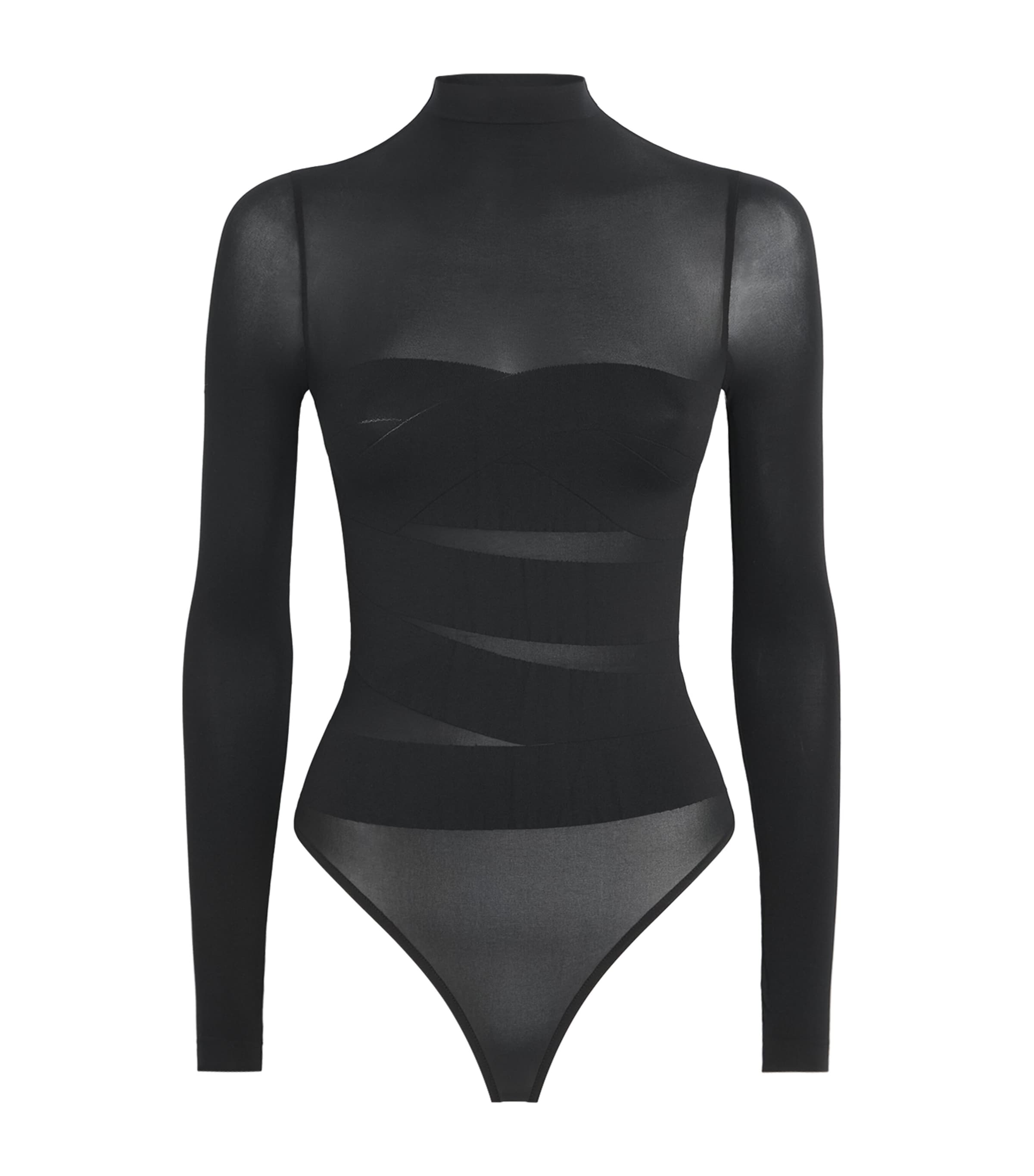 Wolford Womens Infinite Wrap String Bodysuit Black Black