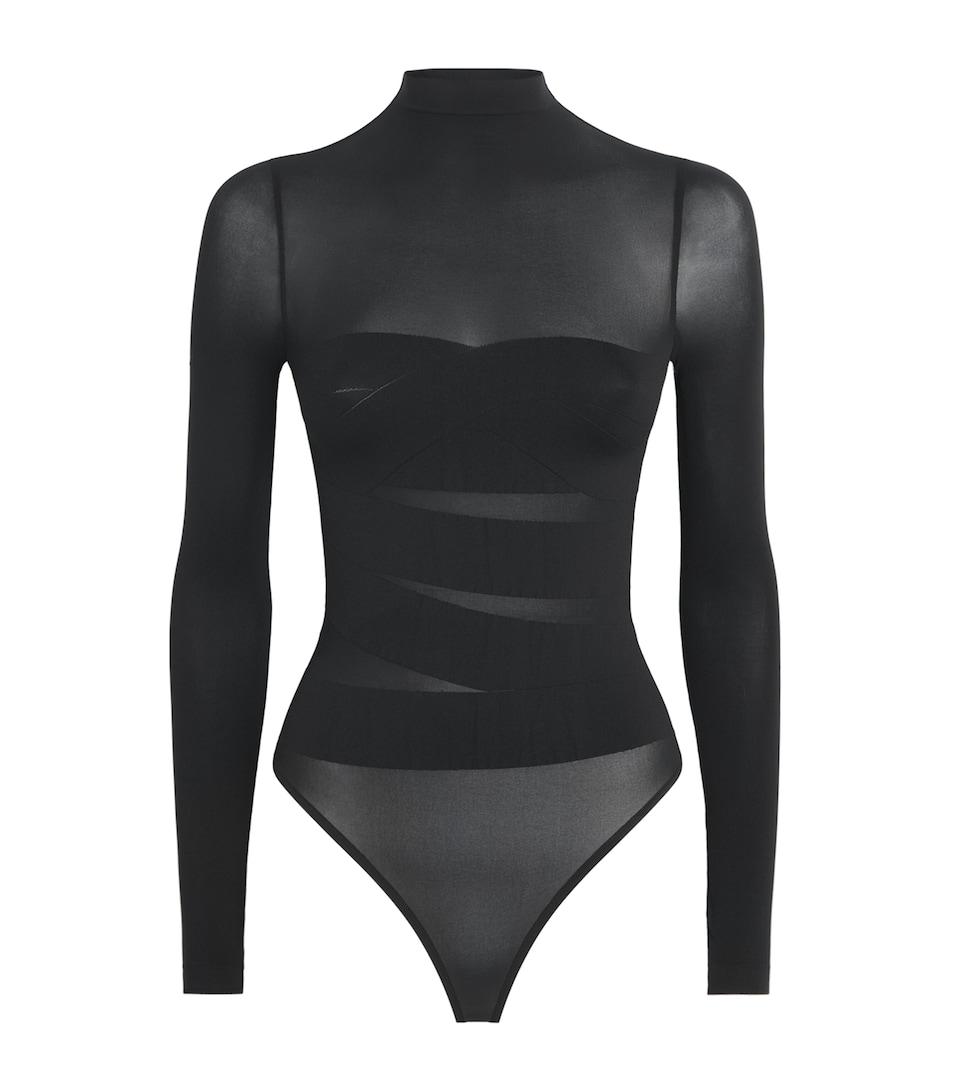 Wolford Womens Infinite Wrap String Bodysuit Black Black