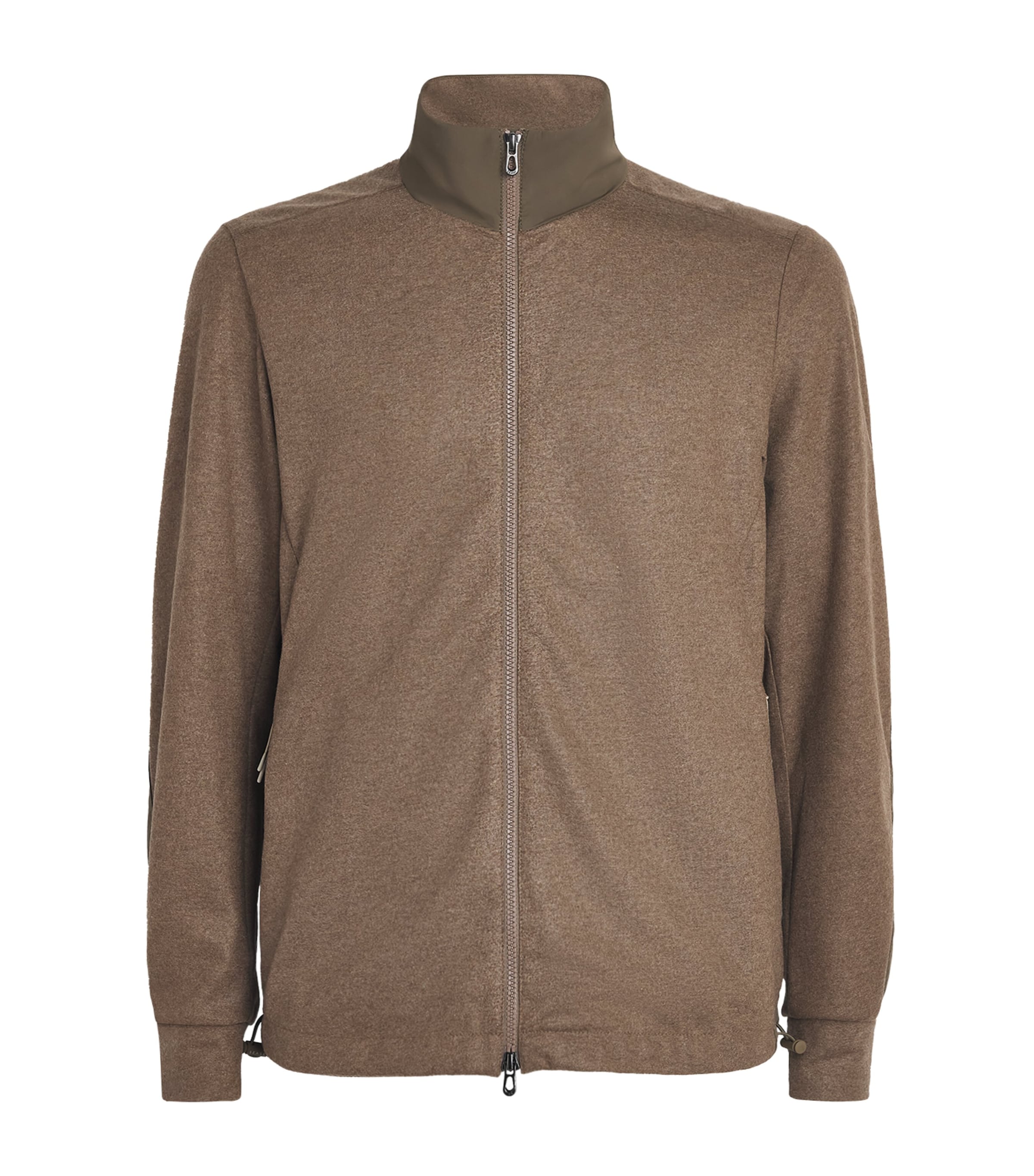 Sease Mens Virgin Wool Explorer Zip-Up Sweatshirt Hazelnut