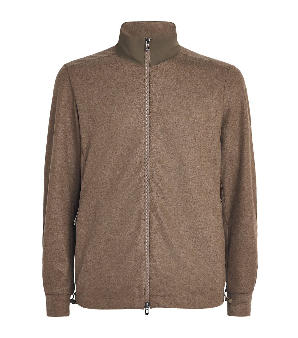 Sease Mens Virgin Wool Explorer Zip-Up Sweatshirt Hazelnut