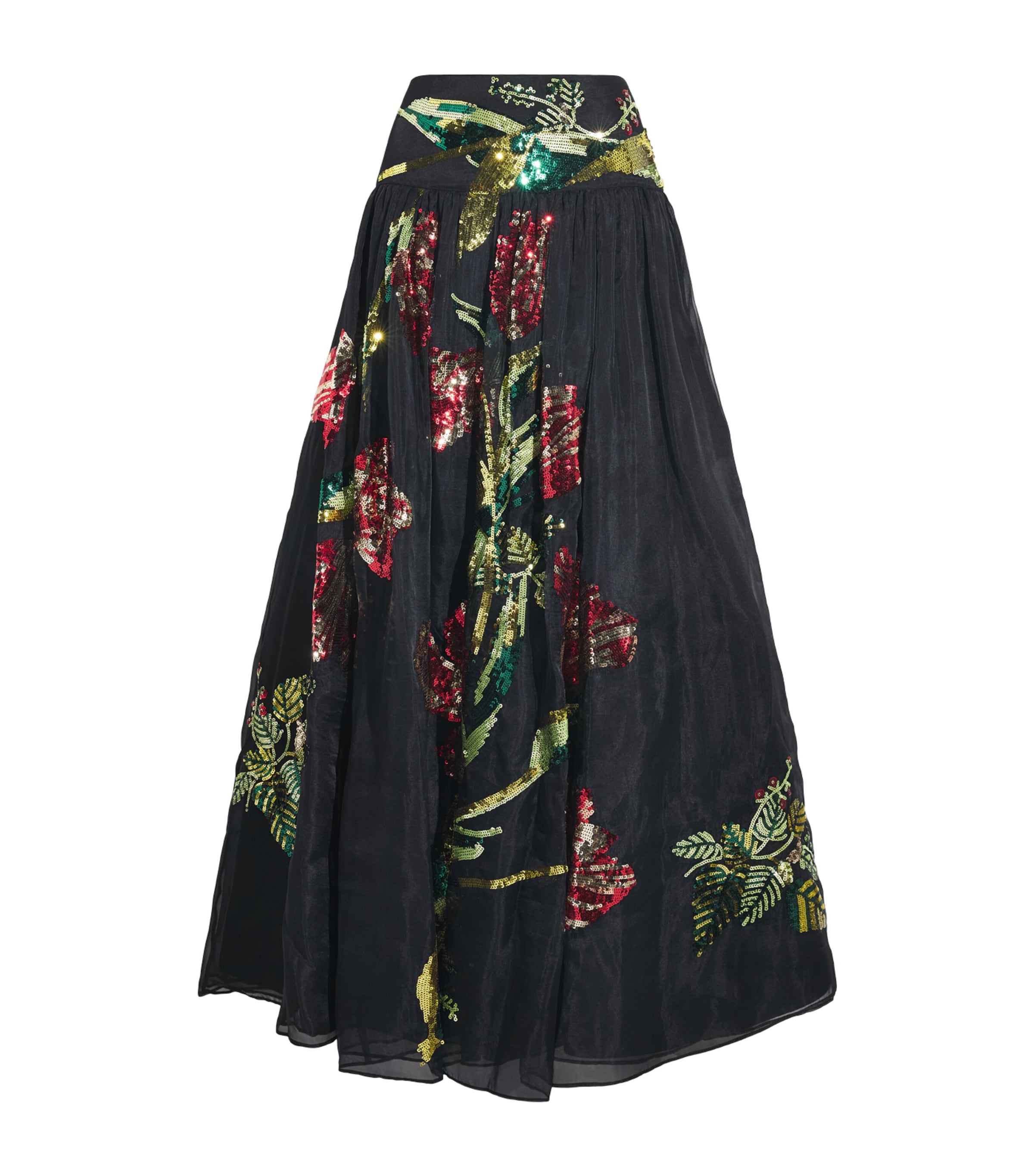 Alice+Olivia Womens Embellished Oriana Maxi Skirt Soft Tulip Blck