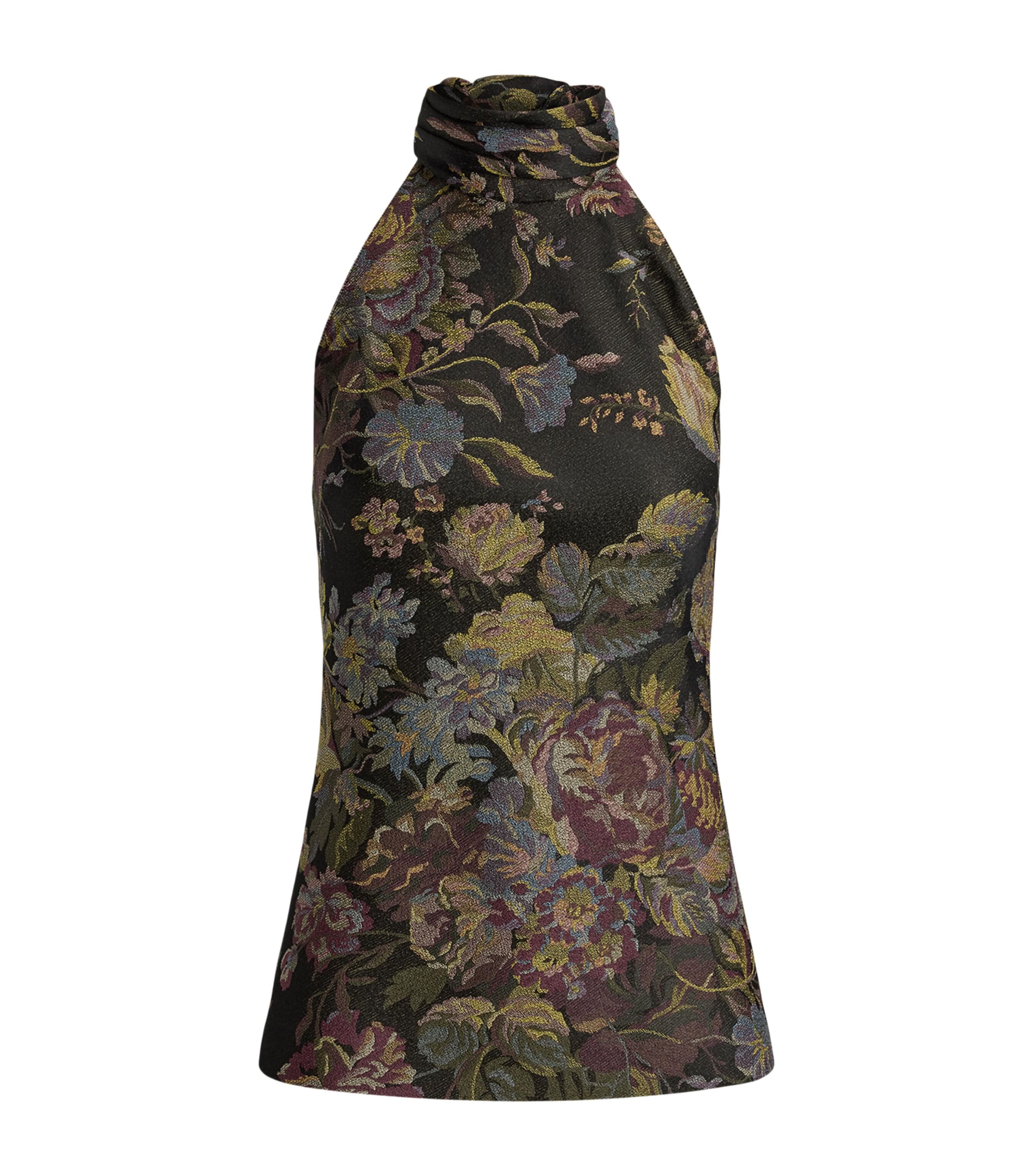Ralph Lauren Collection Womens Mulberry Silk Floral Top Brown Multi