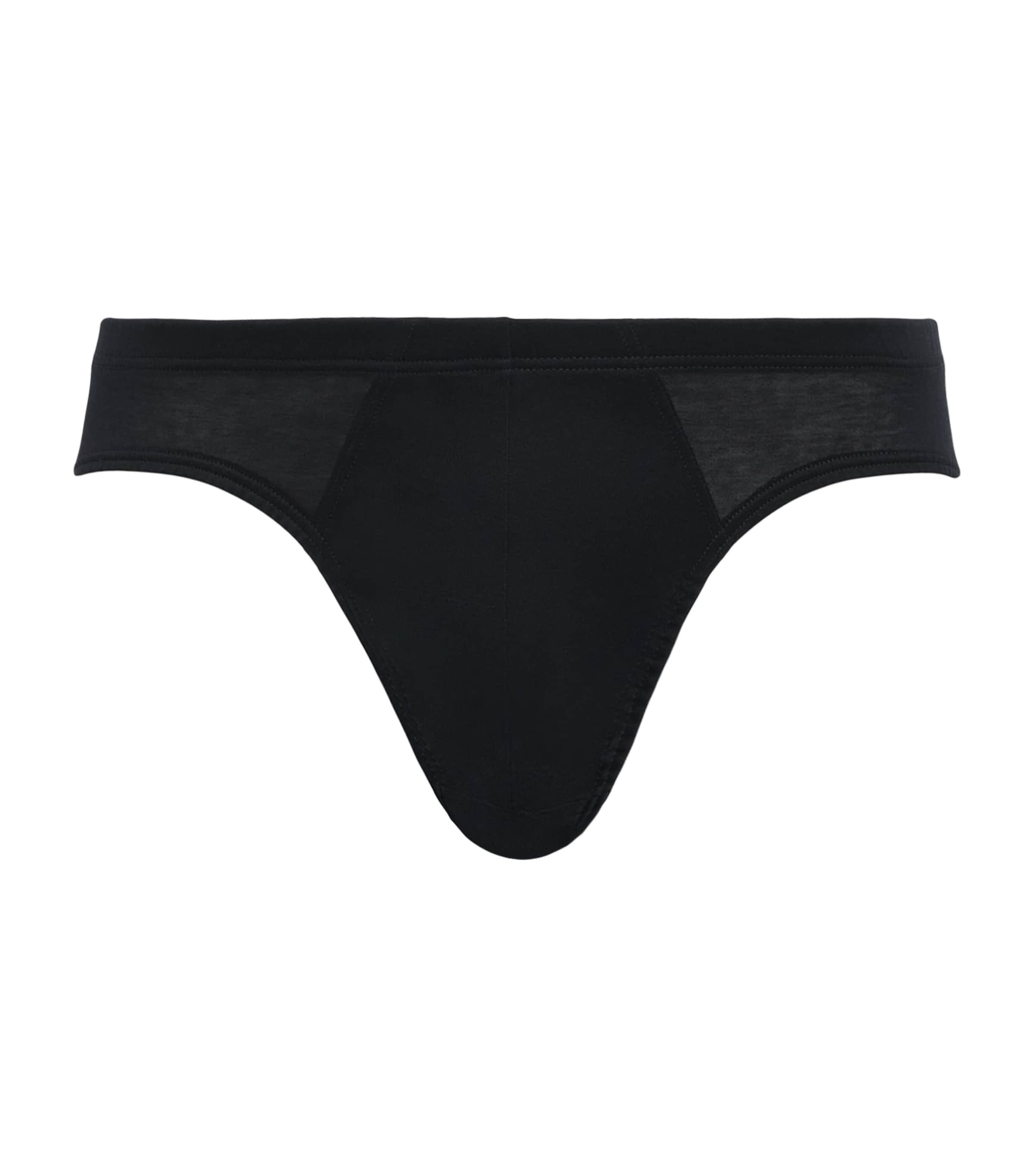 Hanro Mens Mercerised Cotton Sporty Briefs Black