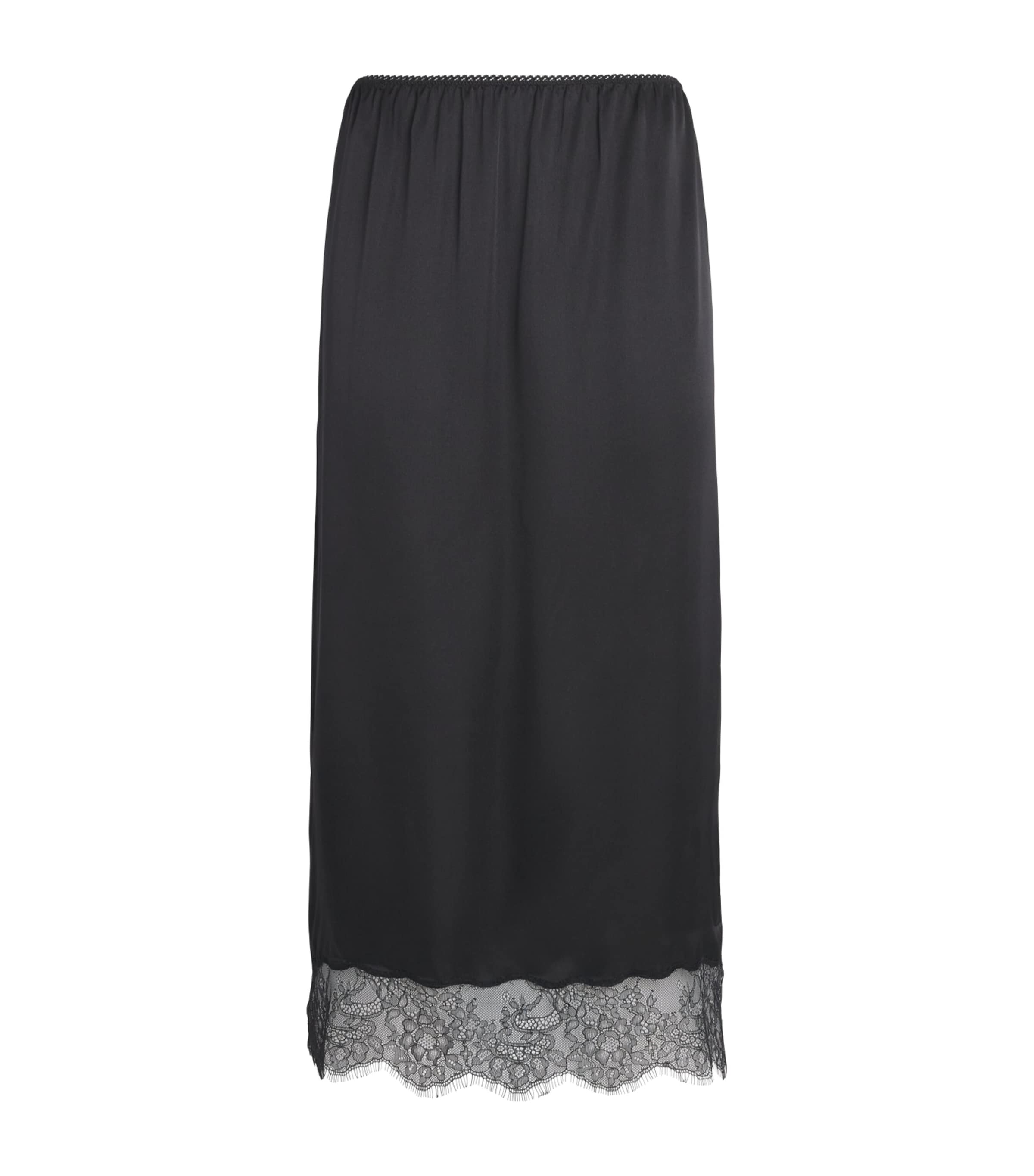 ANINE BING Womens Silk-Blend Shelby Midi Skirt Black