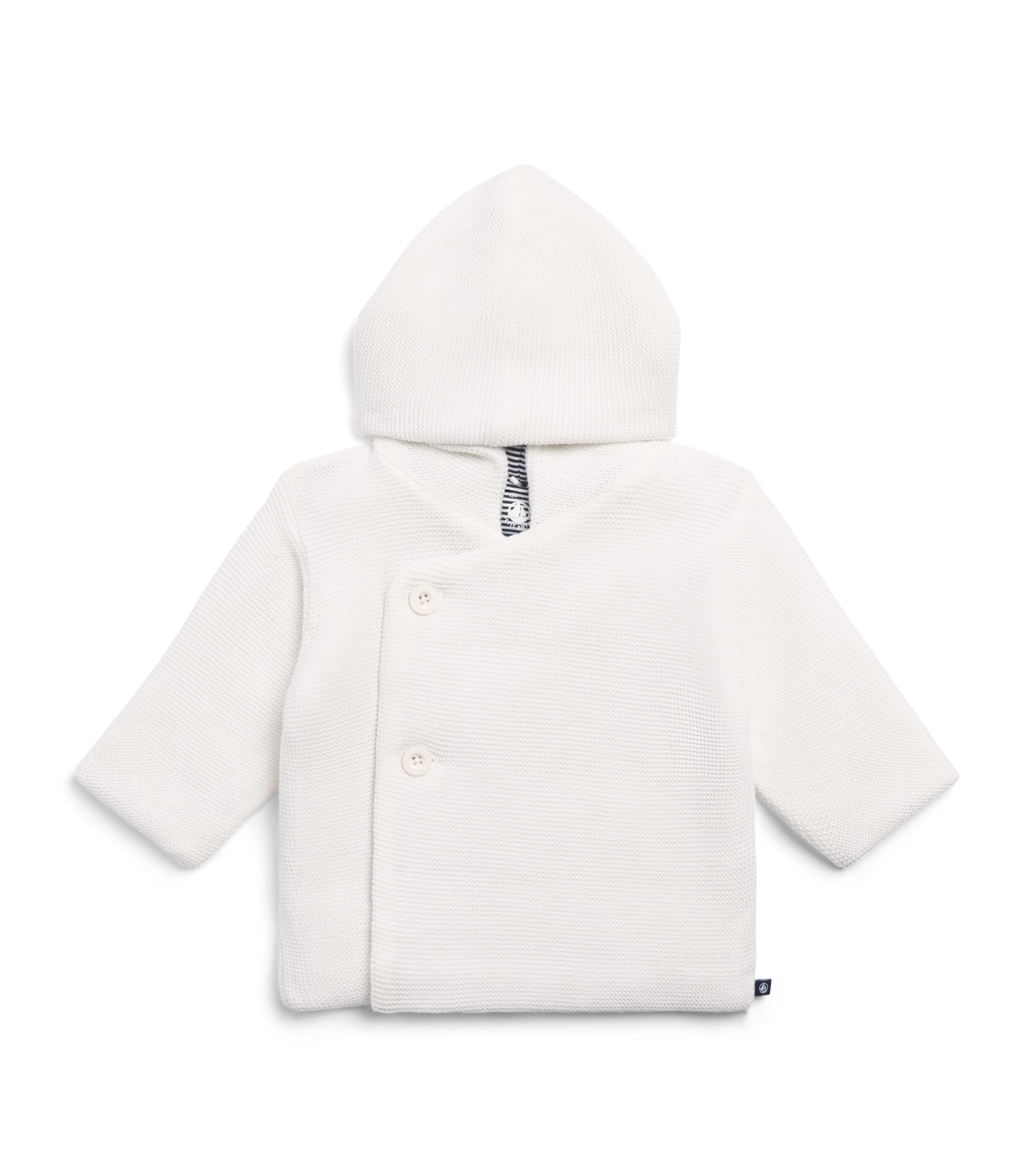 Petit Bateau Cotton Hooded Jacket (0-18 Months) Marshmallow