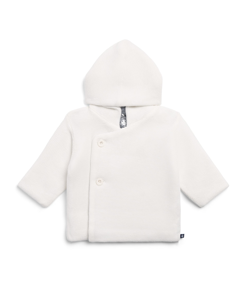 Petit Bateau Cotton Hooded Jacket (0-18 Months) Marshmallow