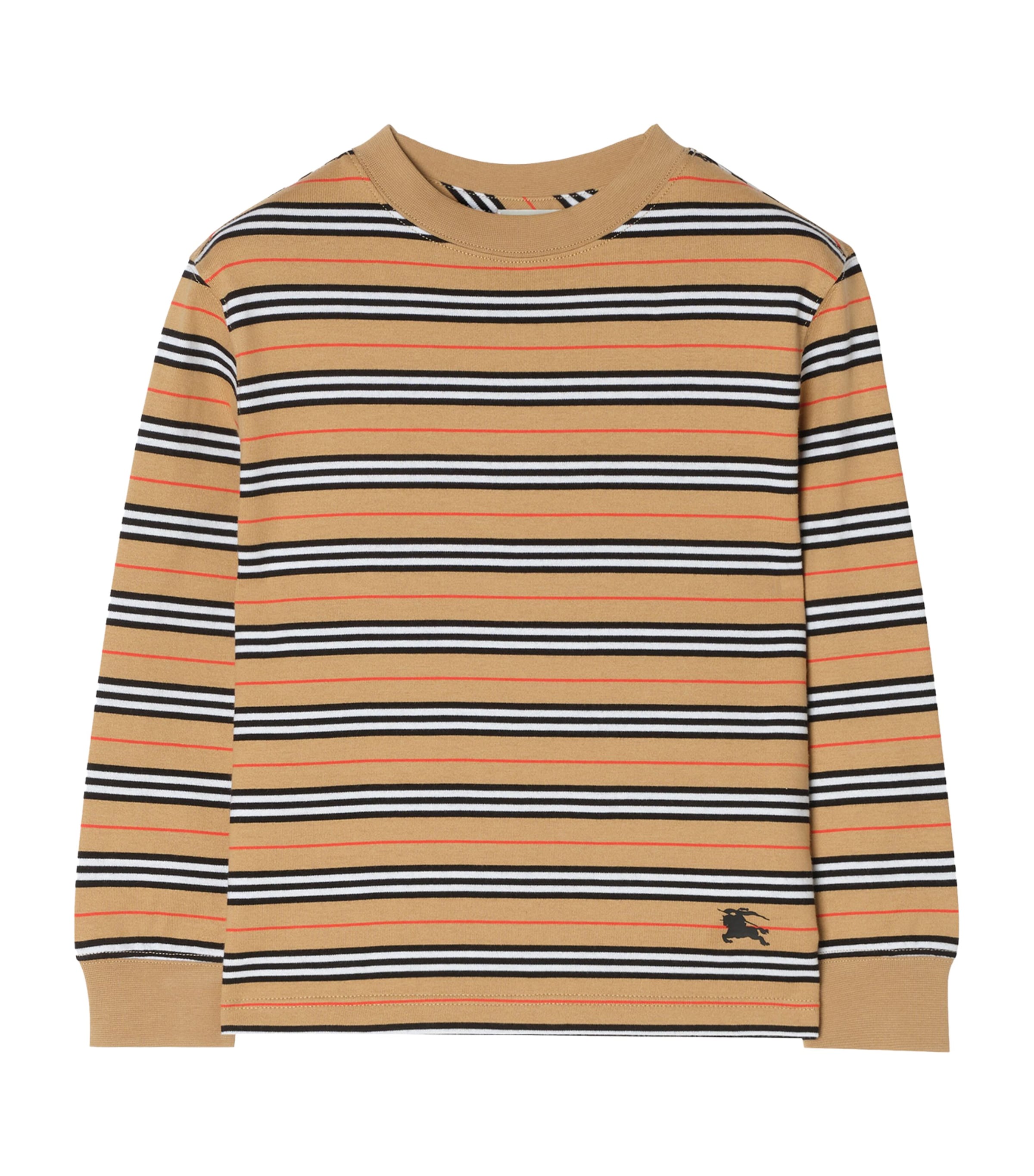 Burberry Kids Cotton Icon Stripe T-Shirt (14 Years) Sand Ip Check