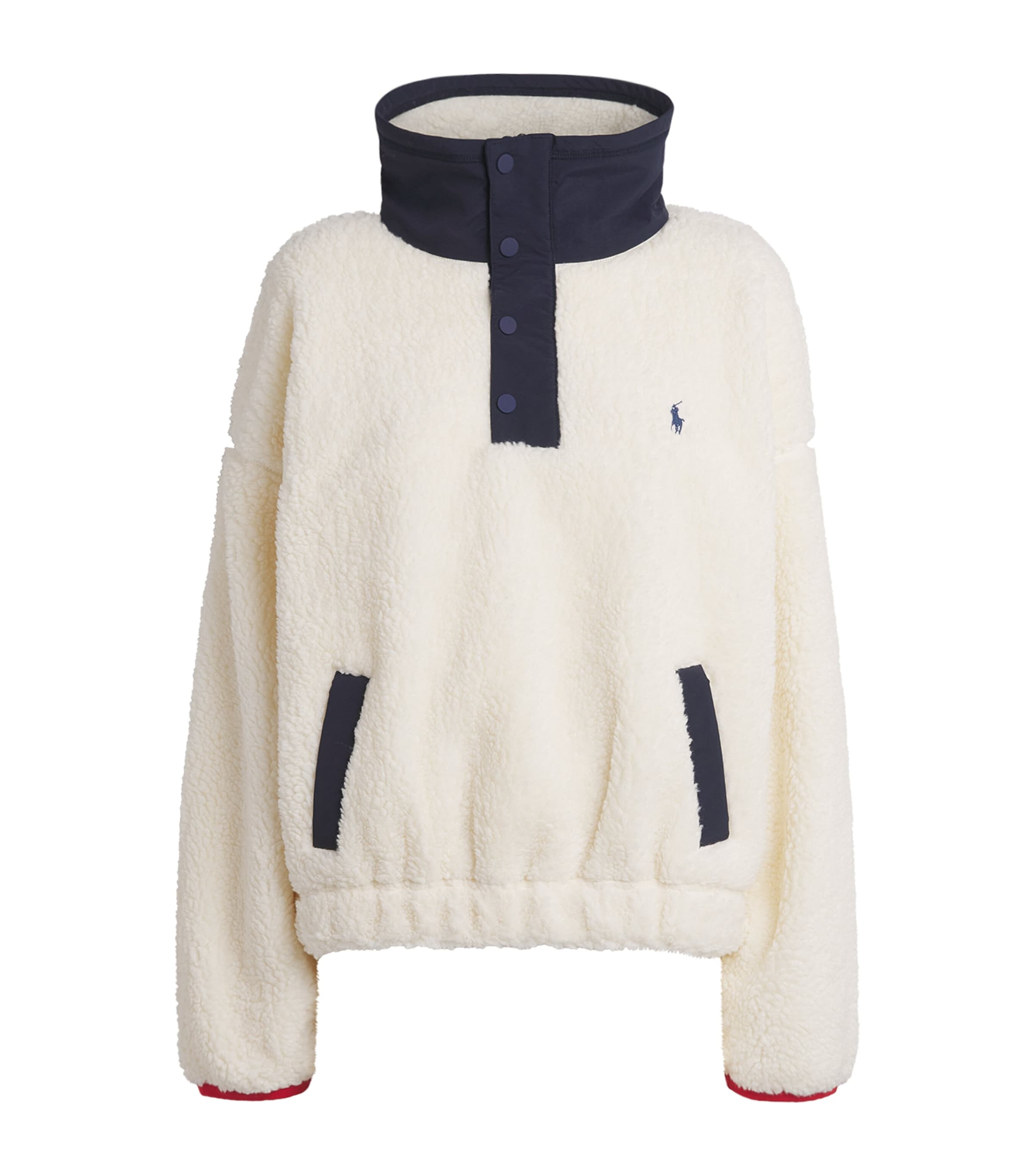 Polo Ralph Lauren Womens Fleece Polo Bear Sweater Clubhouse Cream Mlti