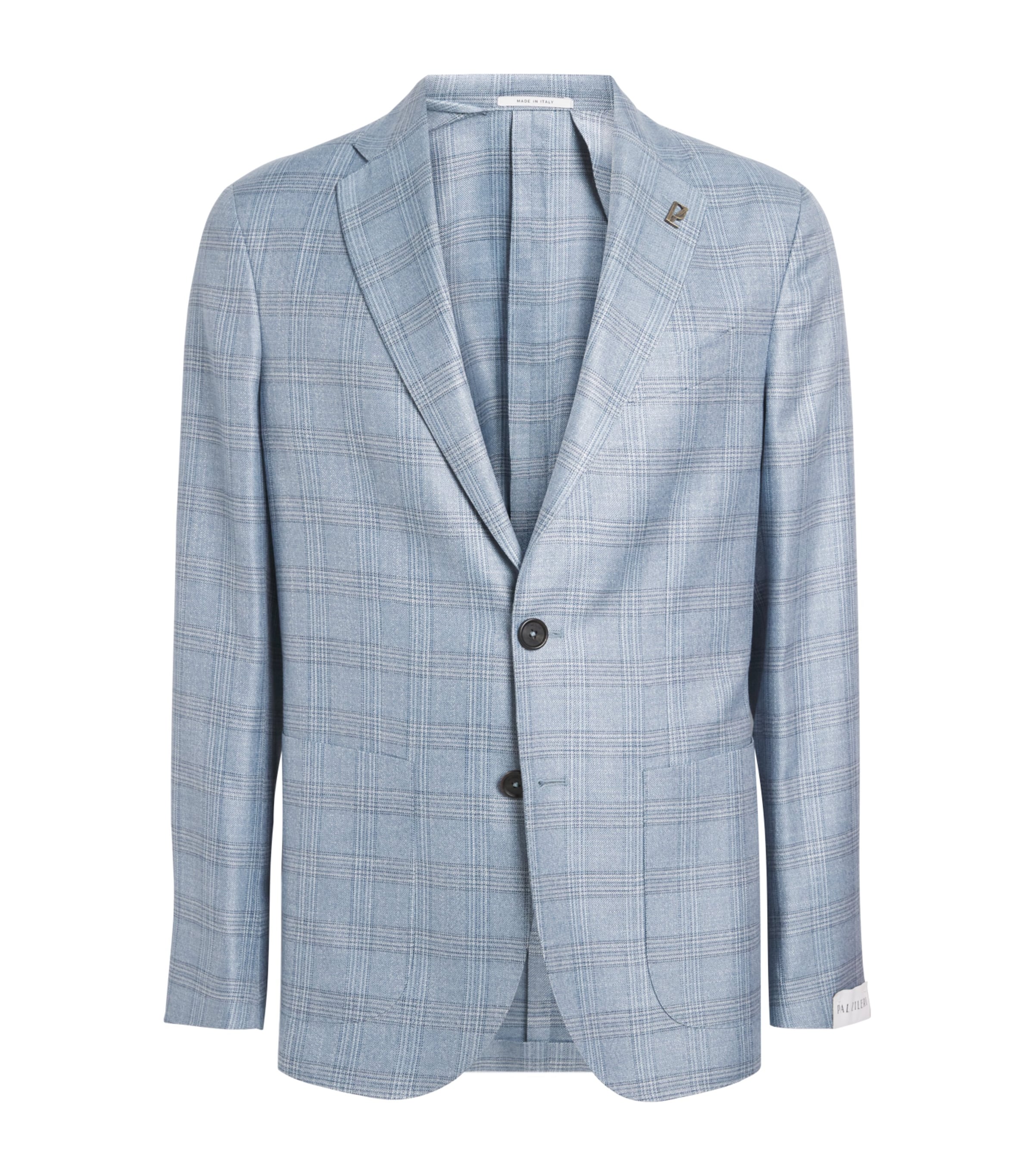 Pal Zileri Mens Check Brera Blazer Light Blue