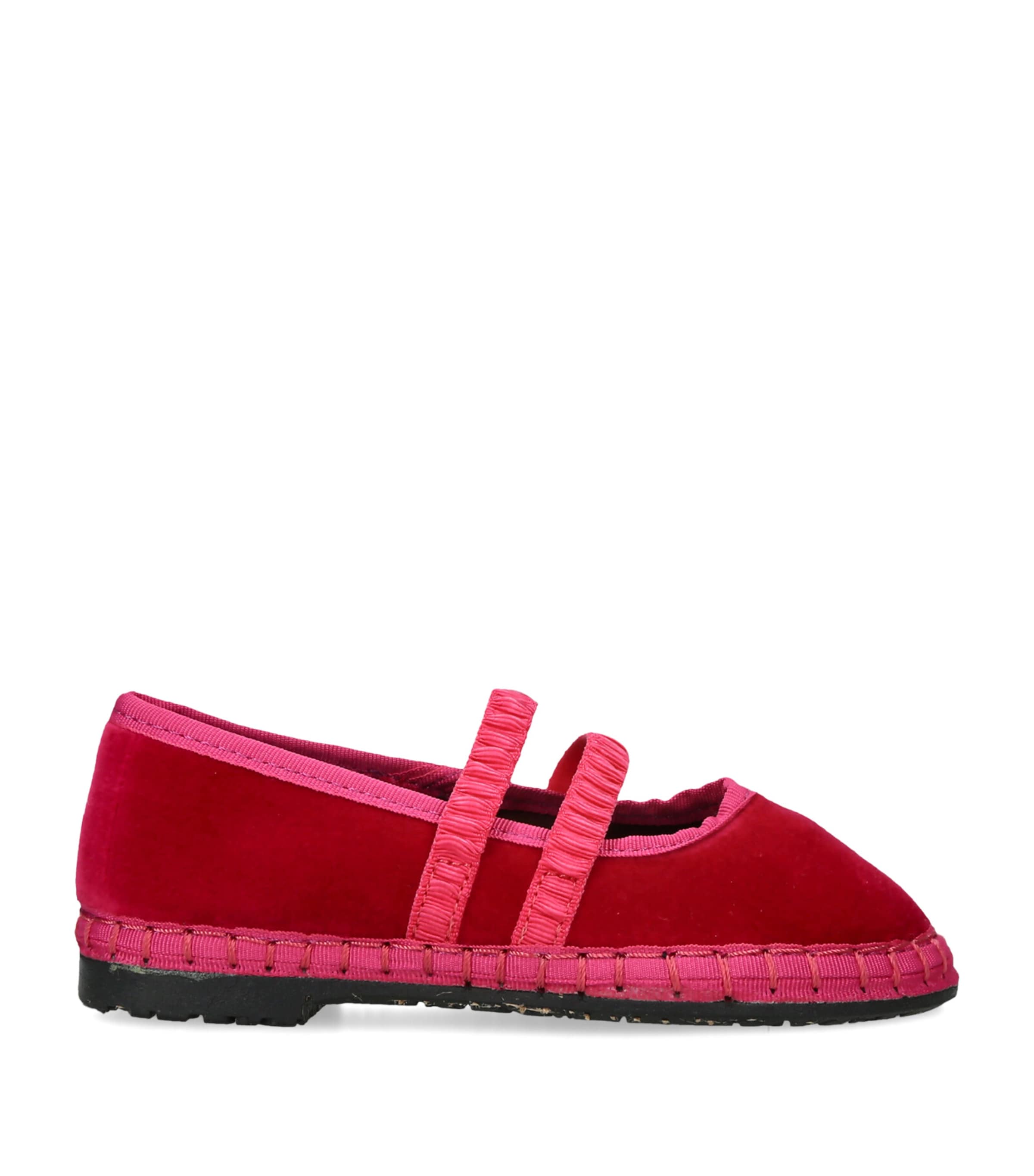 Flabelus Velvet Laurance Ballet Flats Fuchsia