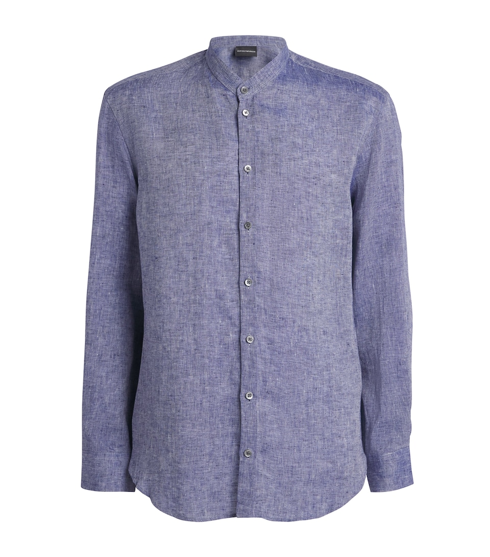 Linen Guru-Collar Shirt