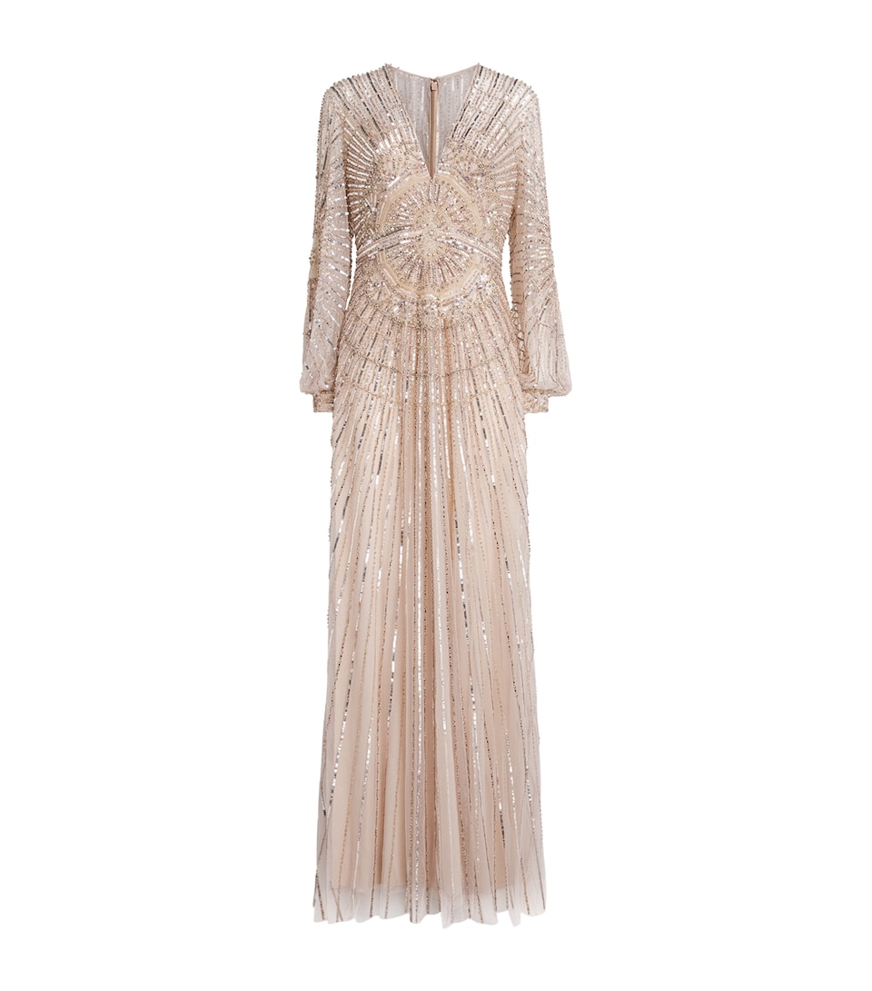 Zuhair Murad Womens Embellished Winter Garden Gown Whisper Pink