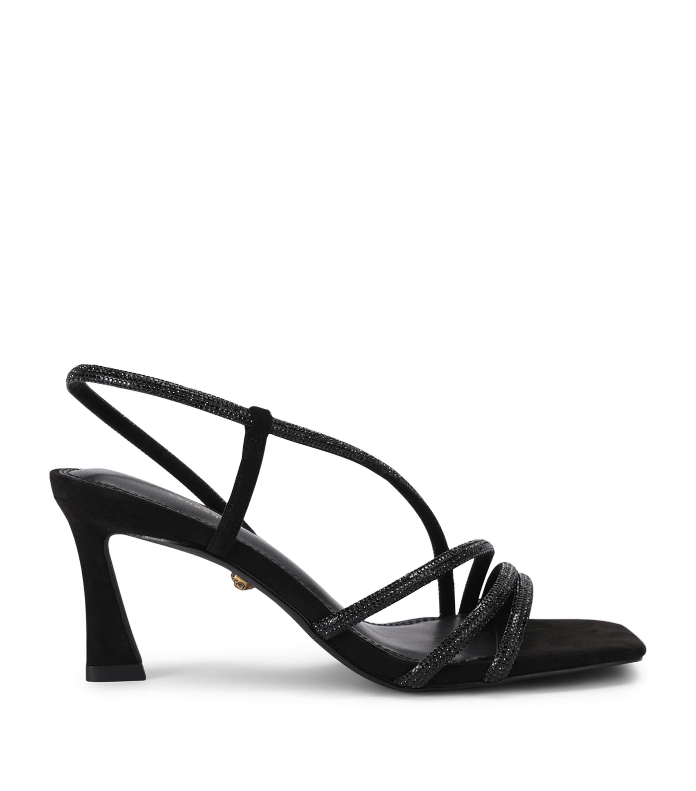 Kurt Geiger London Leather Embellished Annabel Heeled Sandals 80 Black