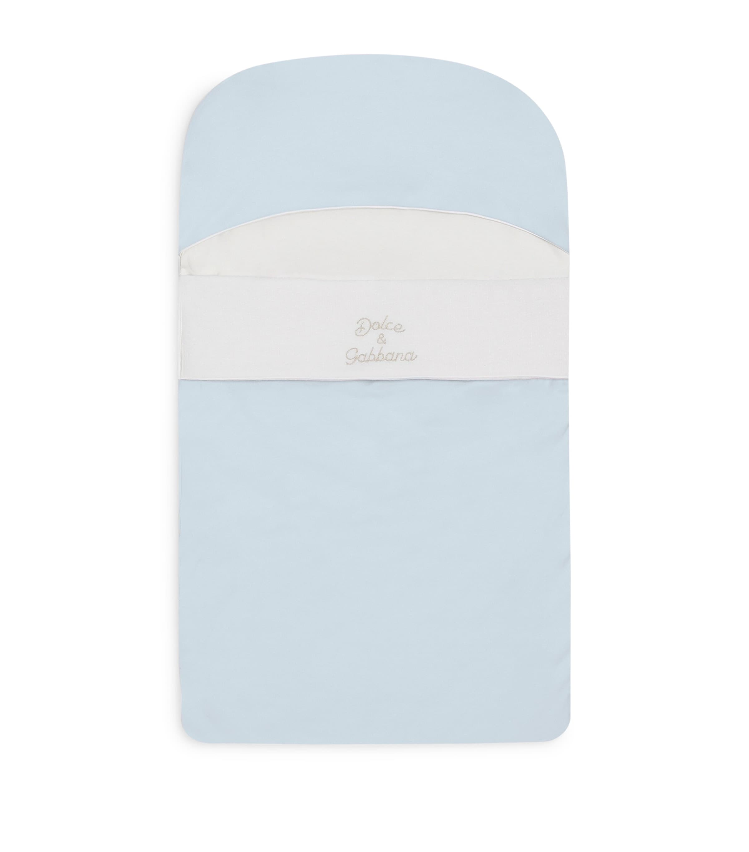 Dolce&Gabbana Kids Cotton-Linen Logo Sleeping Nest Grey