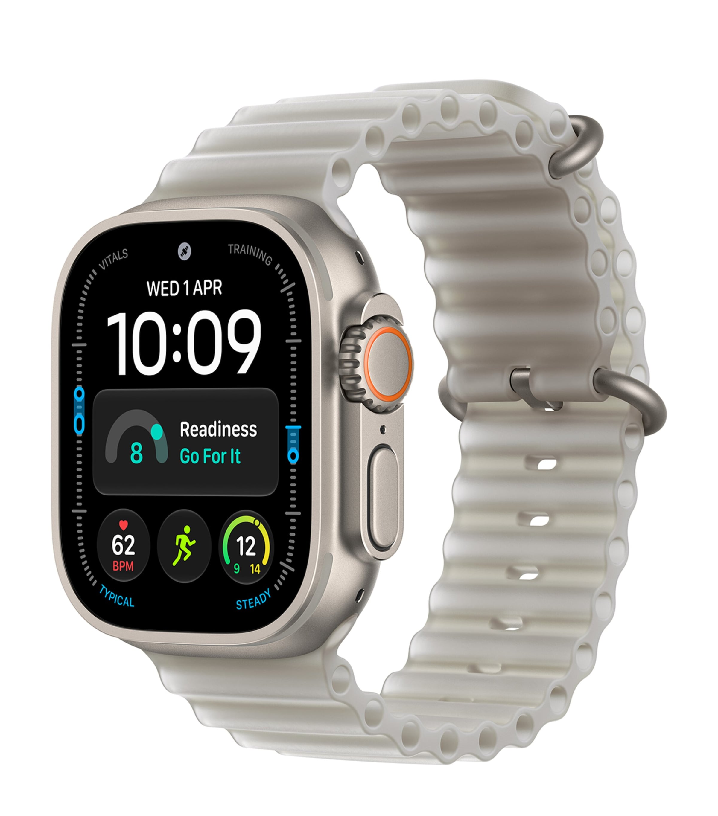 Apple Apple Watch Ultra 4 GPS + Cellular – Natural Titanium with Translucent Grey Ocean Band, 49mm Natural Titanium