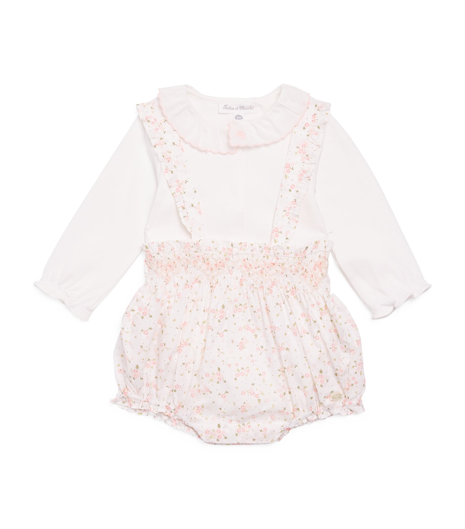 Tartine et Chocolat Floral Bodysuit and Dungarees Set (1-18 Months) Nacre