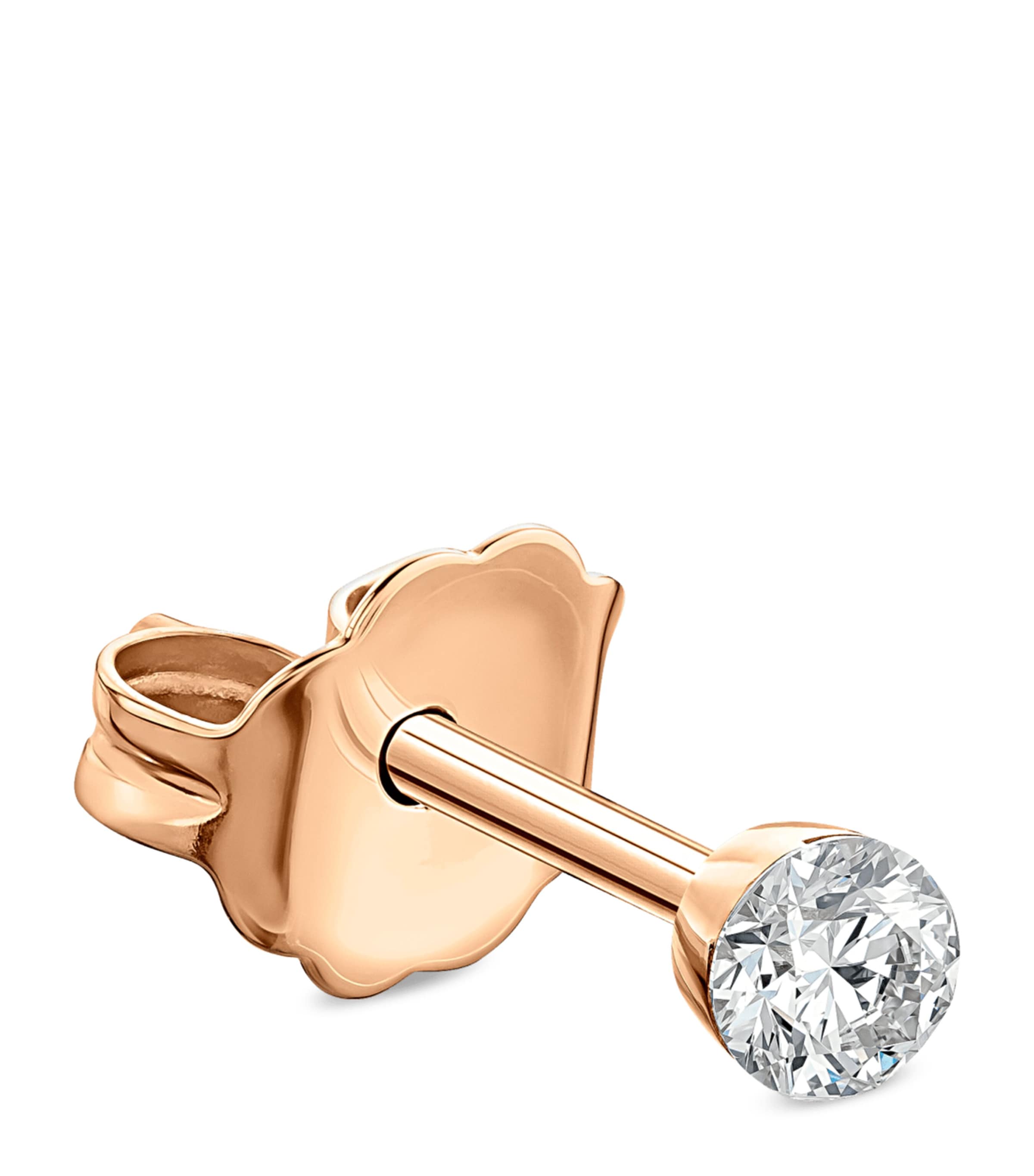 Rose Gold Invisible Set Diamond Stud Earring (1.5mm)