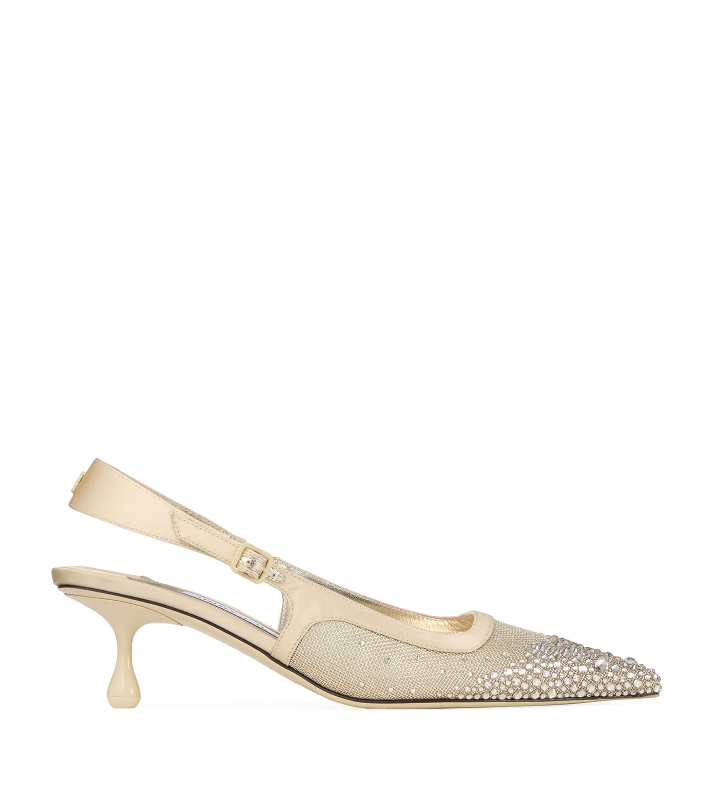 Amel 50 Crystal Mesh Slingback Pumps