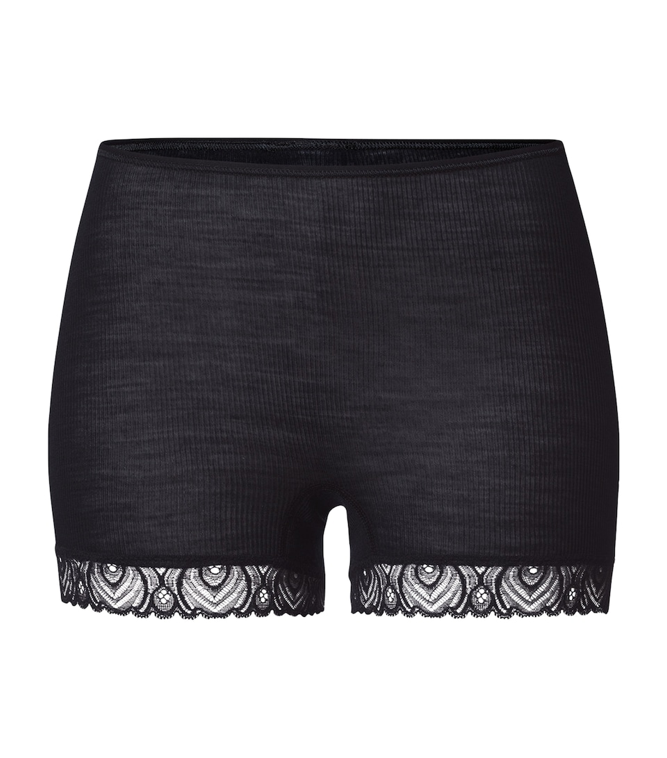 Wool-Silk Woolen Lace Boyleg Briefs