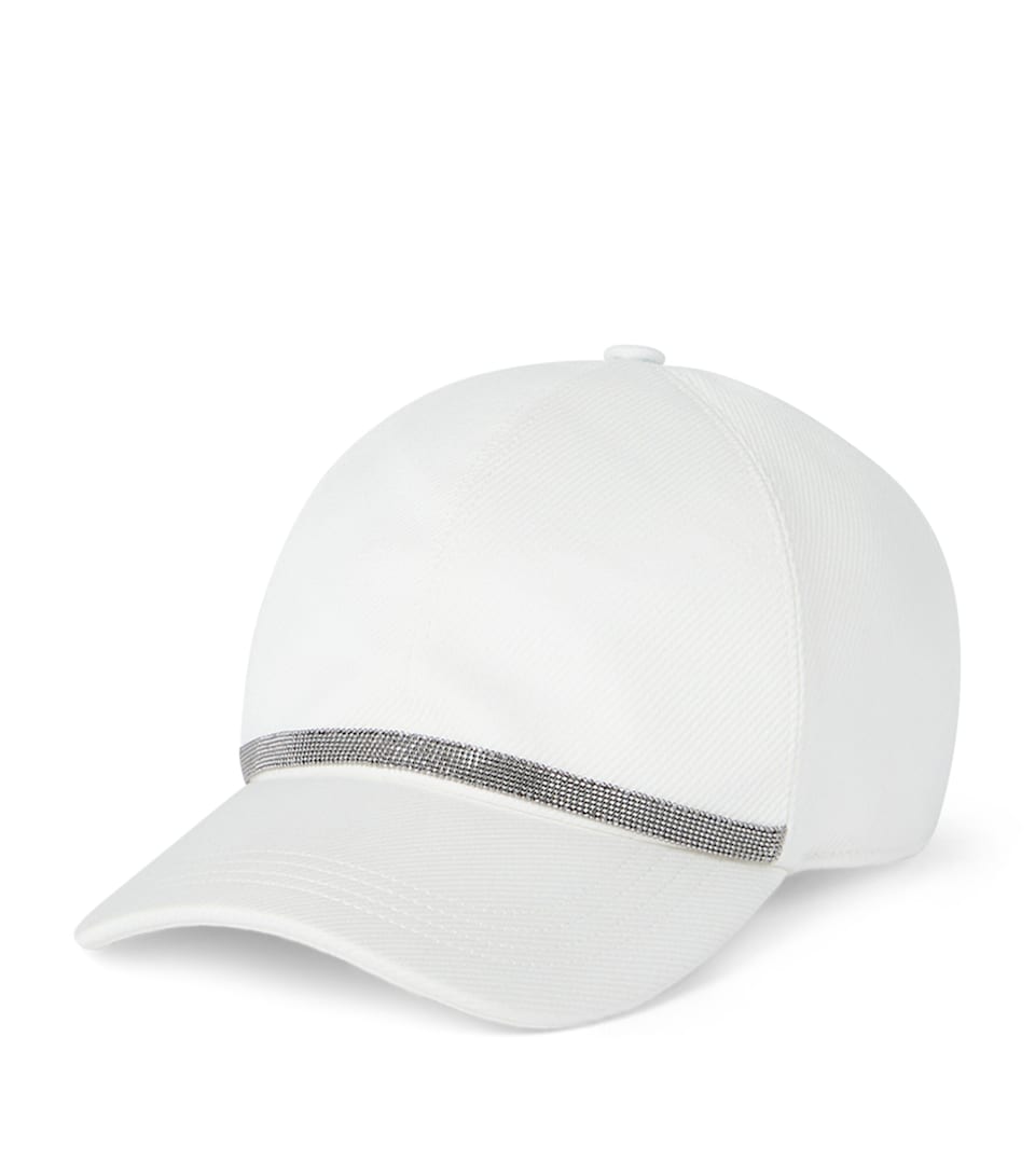 Cotton-Blend Monili-Detail Baseball Cap