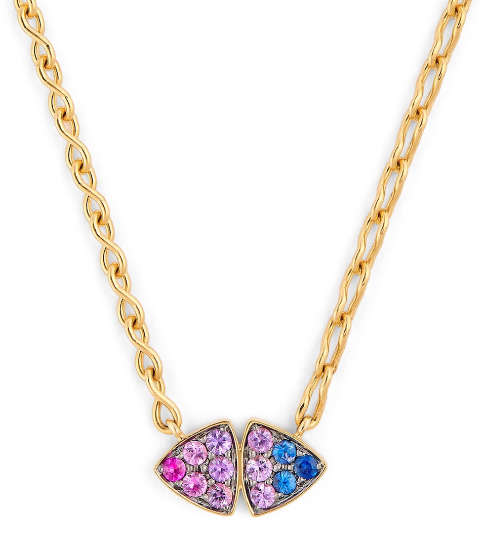 Yellow Gold and Sapphire Ombre Candy Sky Necklace