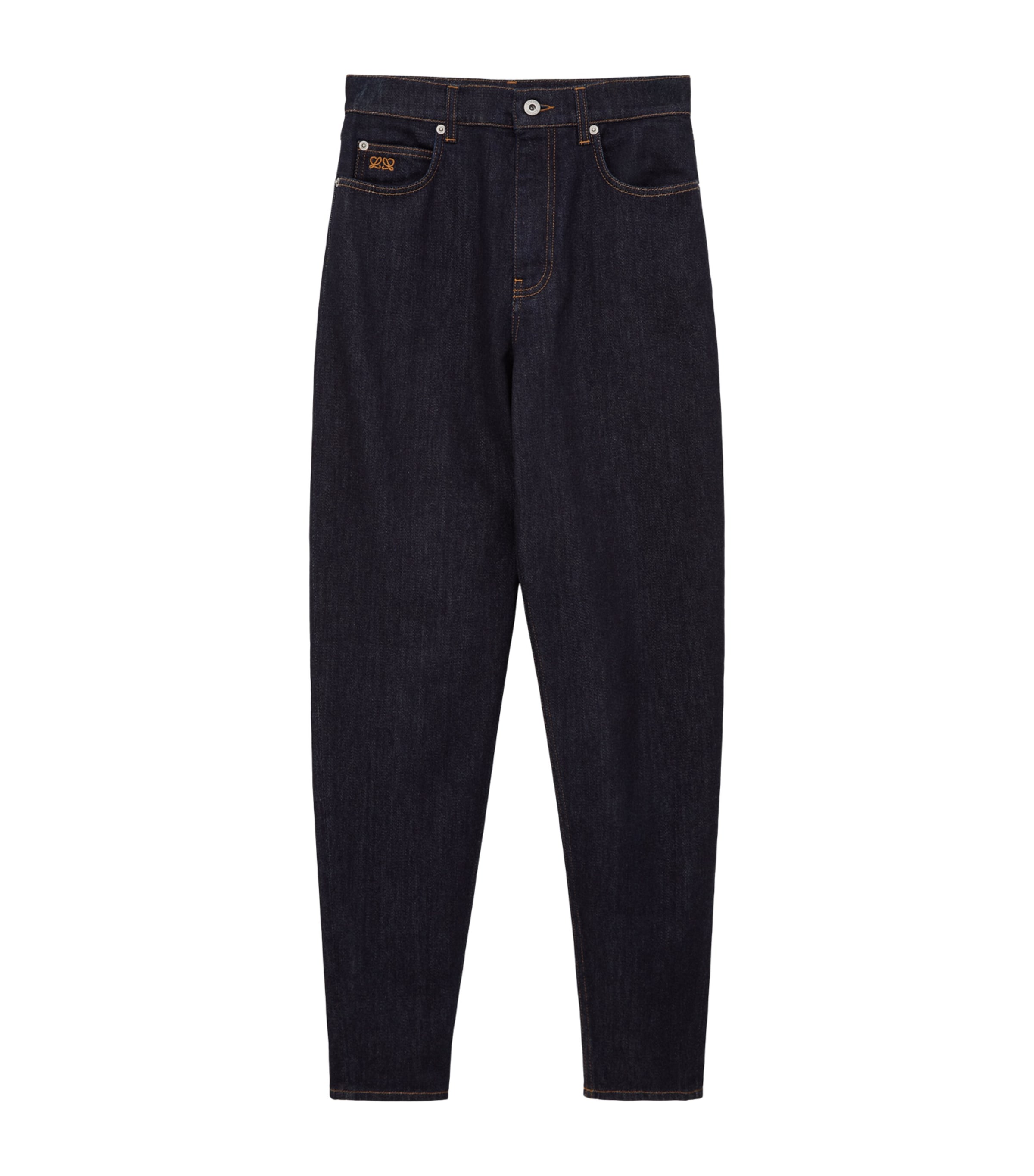 LOEWE Womens Mid-Rise Relaxed Jeans Dark Blue