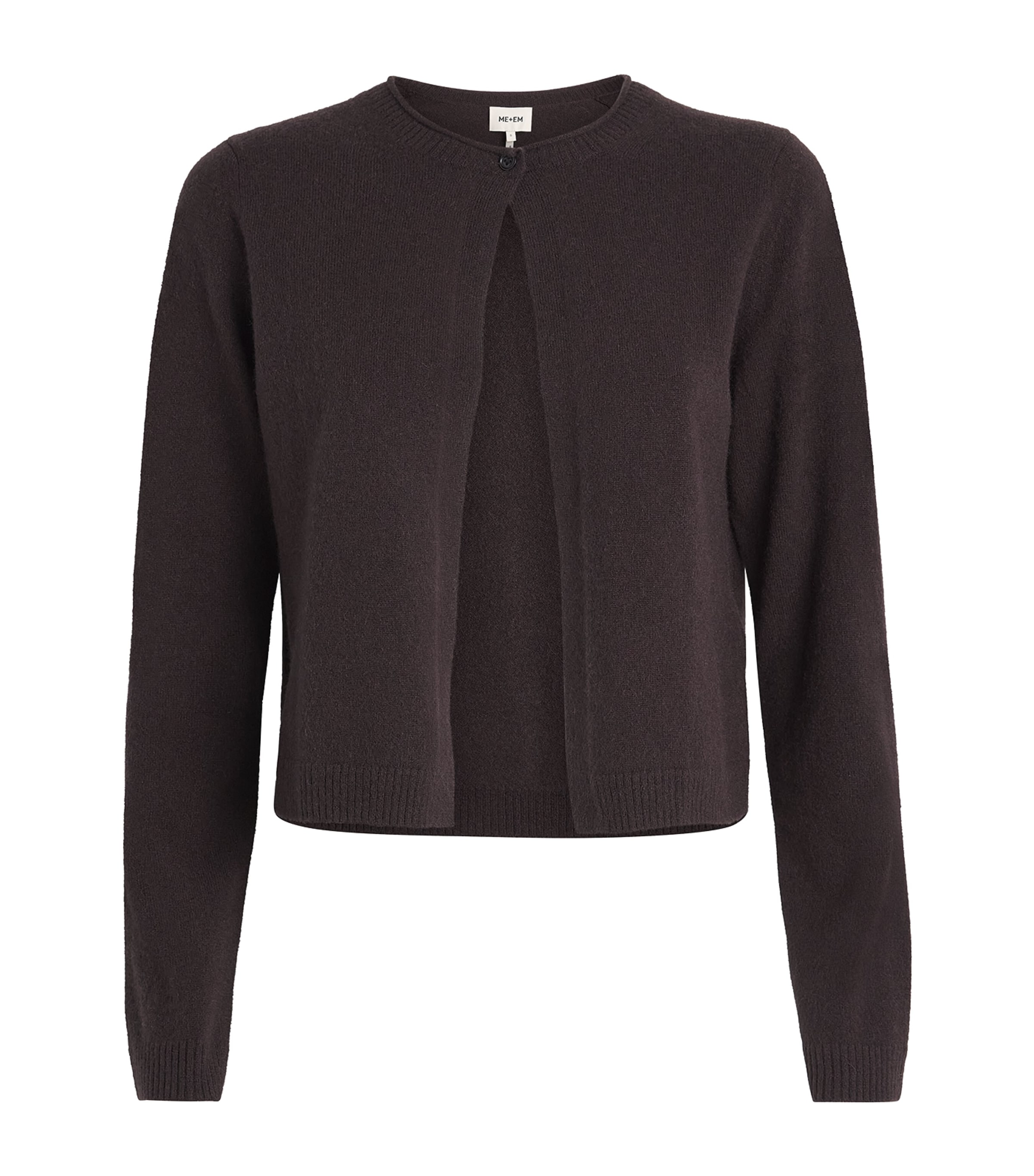 ME+EM Womens Cashmere Single-Button Cardigan Cocoa Brown