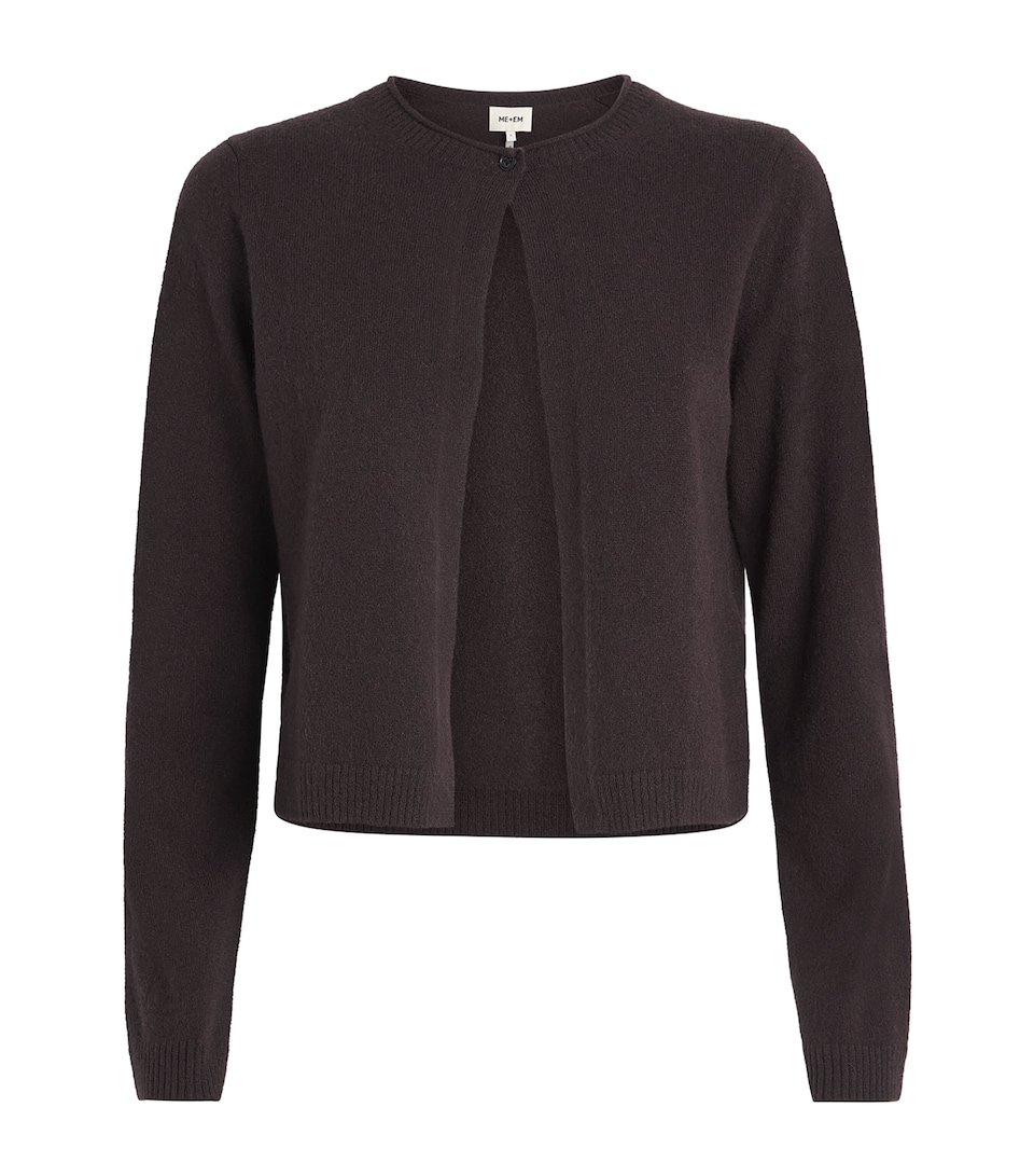 ME+EM Womens Cashmere Single-Button Cardigan Cocoa Brown