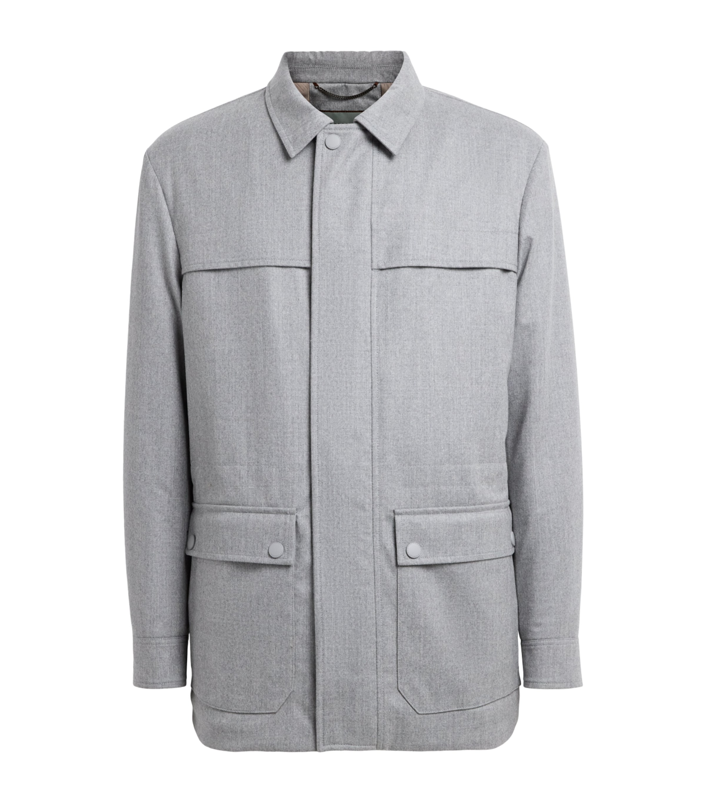 Canali Mens Wool Field Jacket Grey