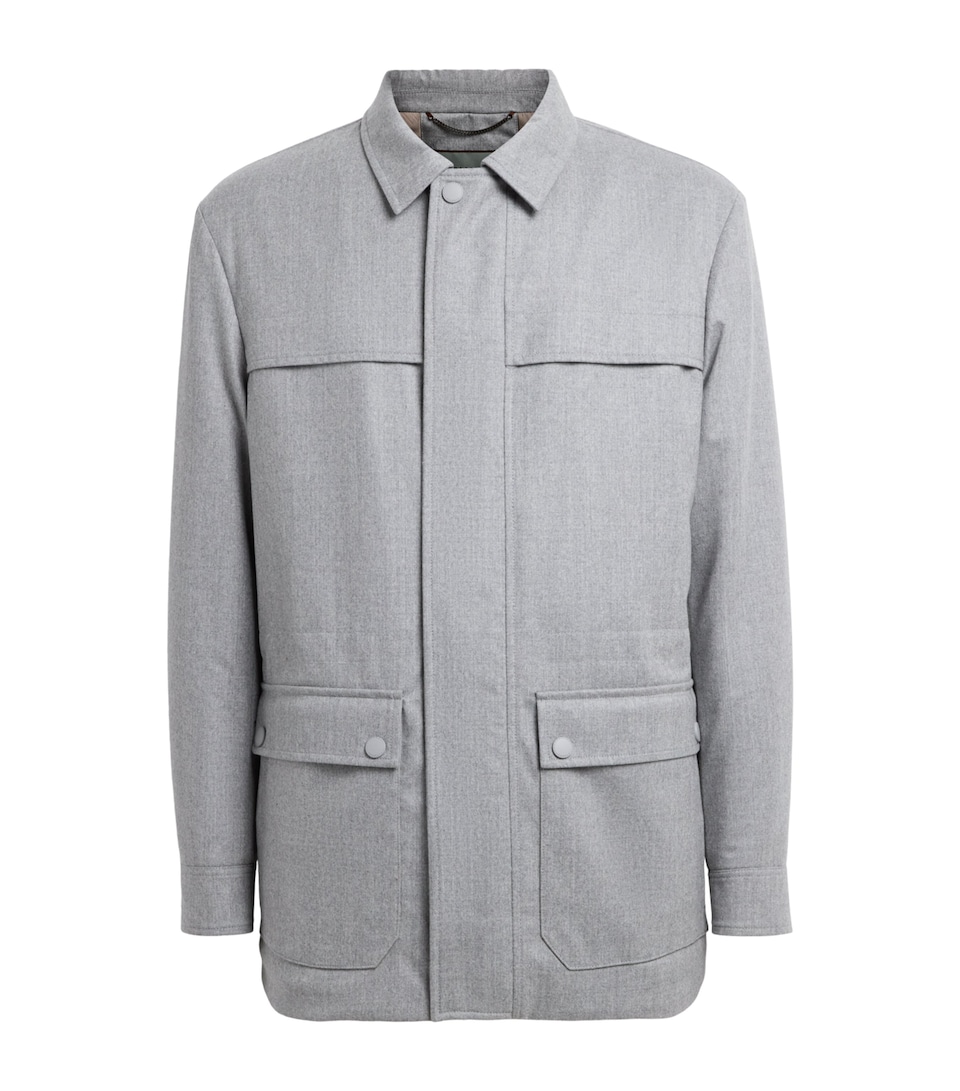 Canali Mens Wool Field Jacket Grey