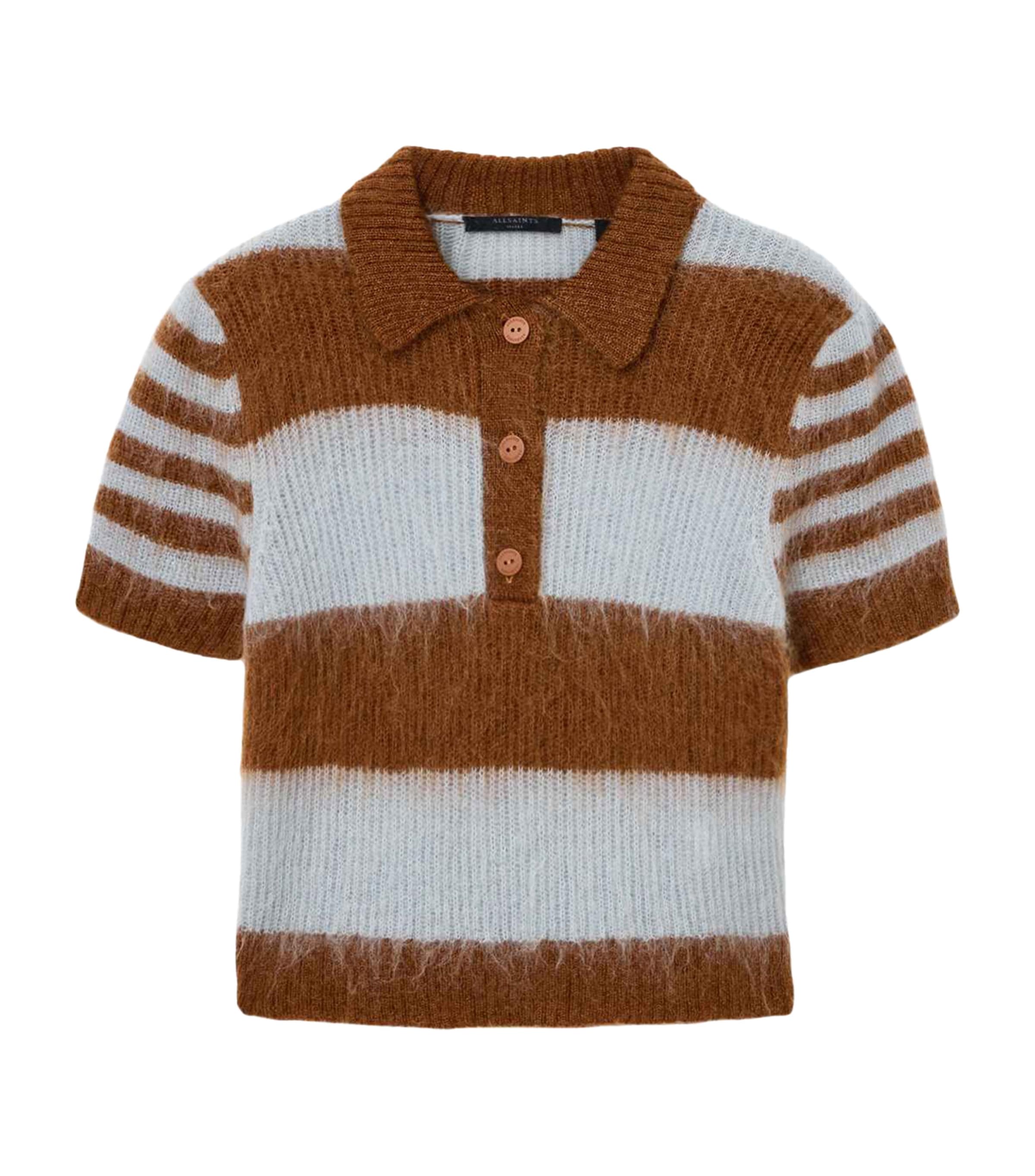 Mohair-Wool Clem Polo Sweater