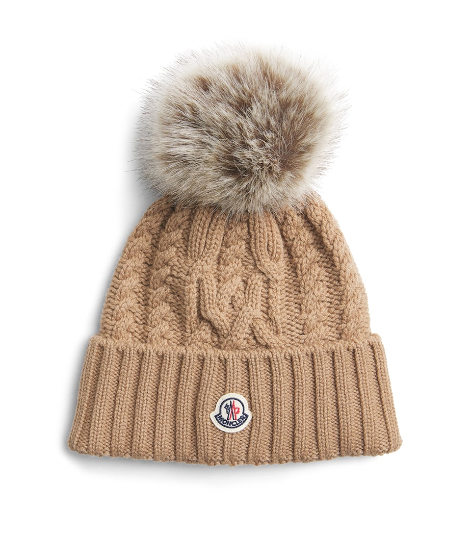 Moncler Virgin Wool-Cashmere Pom-Pom Beanie