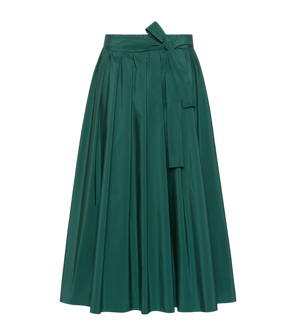 Weekend Max Mara Womens Pleated Midi Skirt Dark Green
